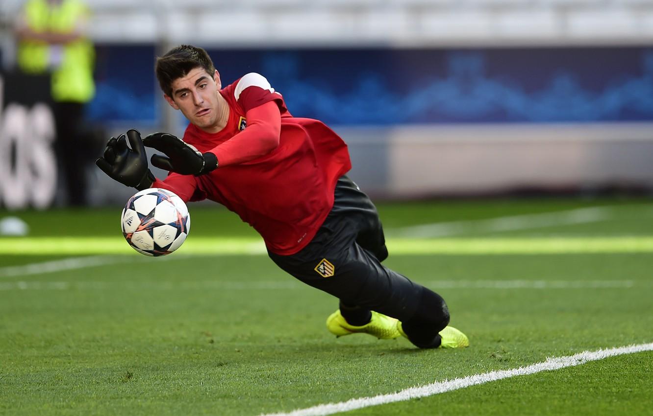 1332x850 Wallpaper the ball, the final, Champions League, Atletico Madrid, training, goalkeeper, training, Thibaut Courtois, Thibaut Courtois, Atletico Madrid image for desktop, section спорт