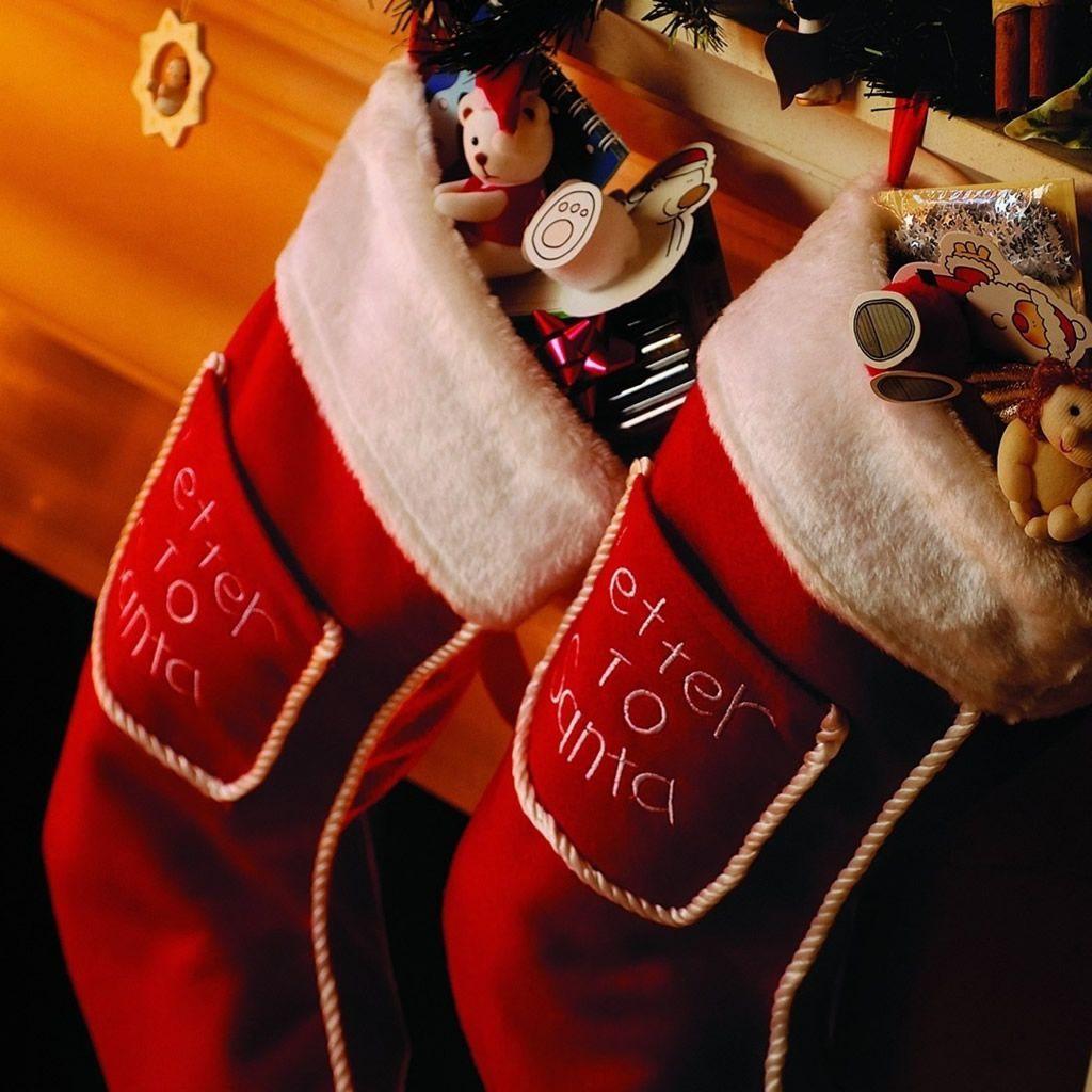 1024x1024 Presents In Christmas Socks #iPad #wallpaper. iPad Wallpaper