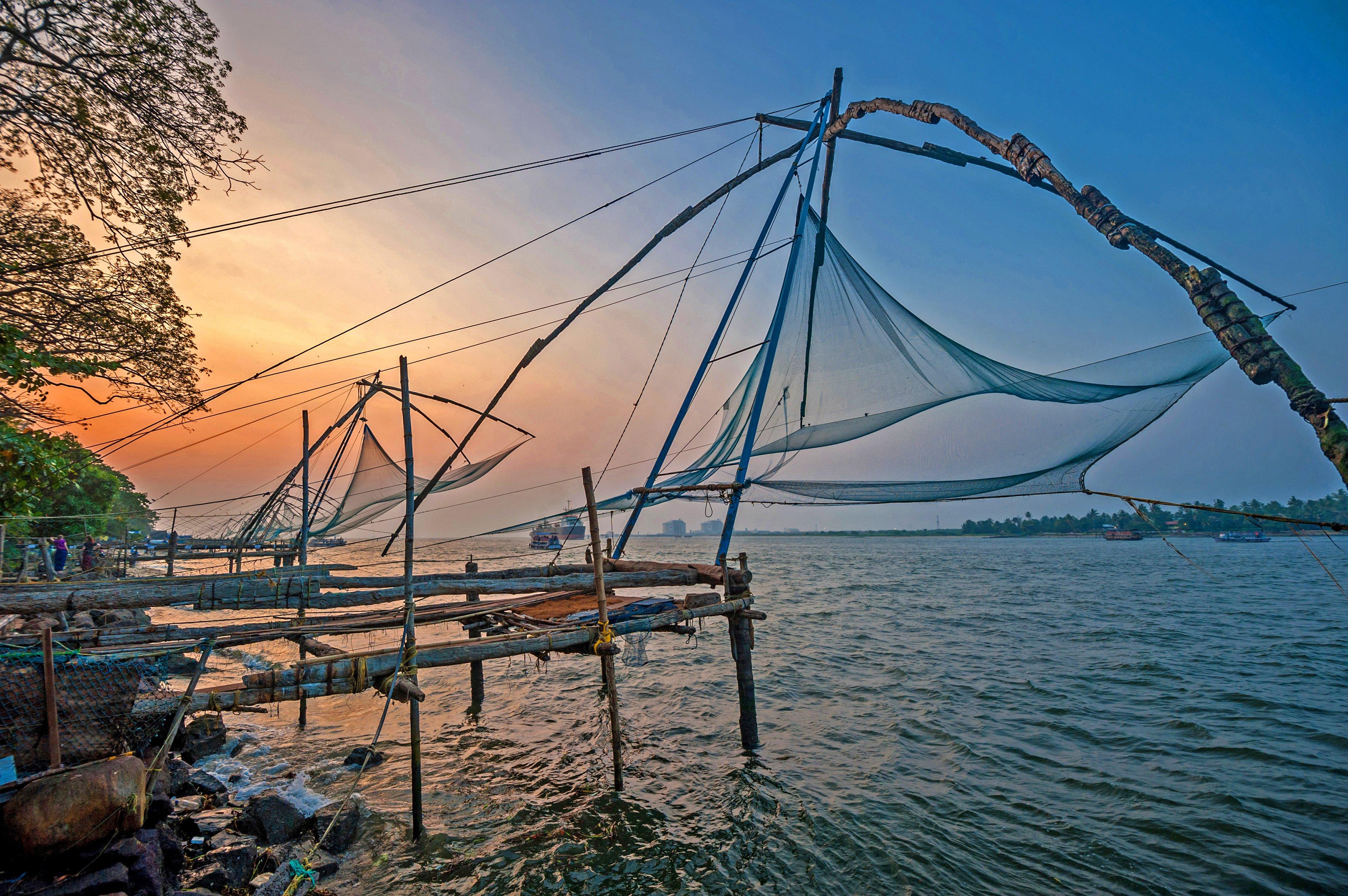 3700x2462 kochi, Kerala, Blues, Back, Water, Lagoons, Sunset, Beach, Ship, Channels, Chinese, Nets, Skyscraper, Water, City, 15 Wallpaper HD / Desktop and Mobile Background