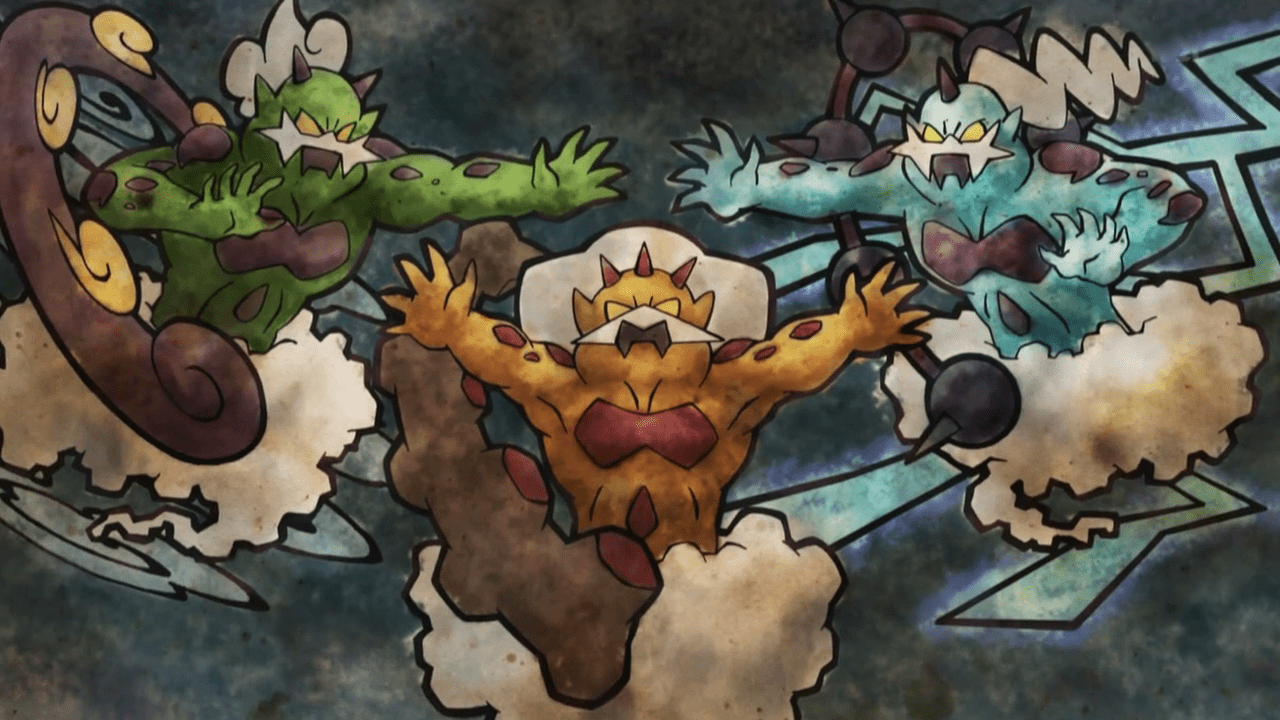 1280x720 Tornadus, Landorus and Thundurus. Pokemon, Pokemon drawings, Powerful pokemon