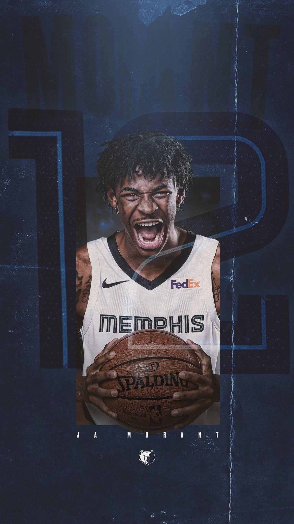 1152x2048 Download Ja Morant Dark Blue Wallpaper
