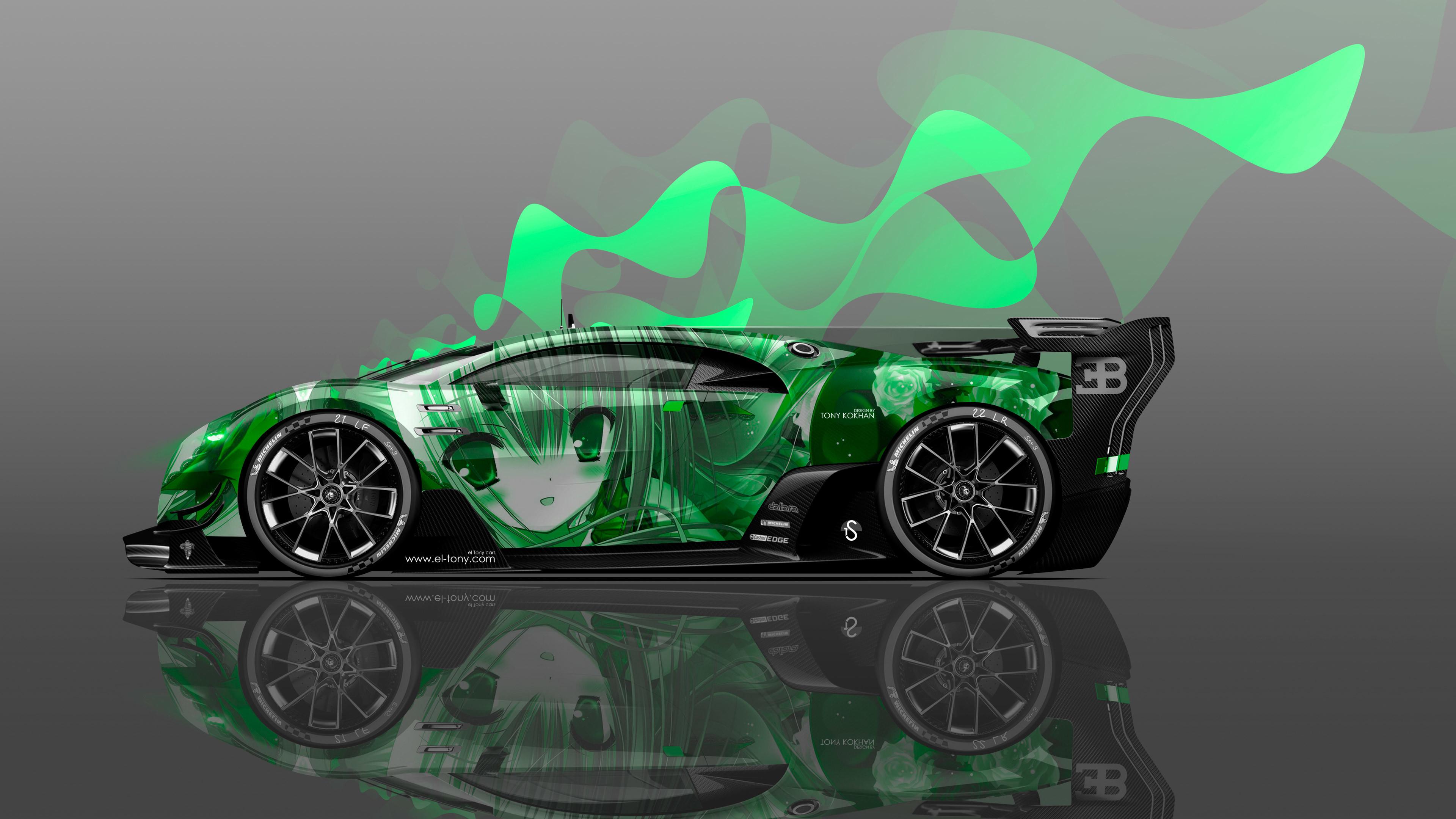3840x2160 Green Bugatti Veyron Wallpaper