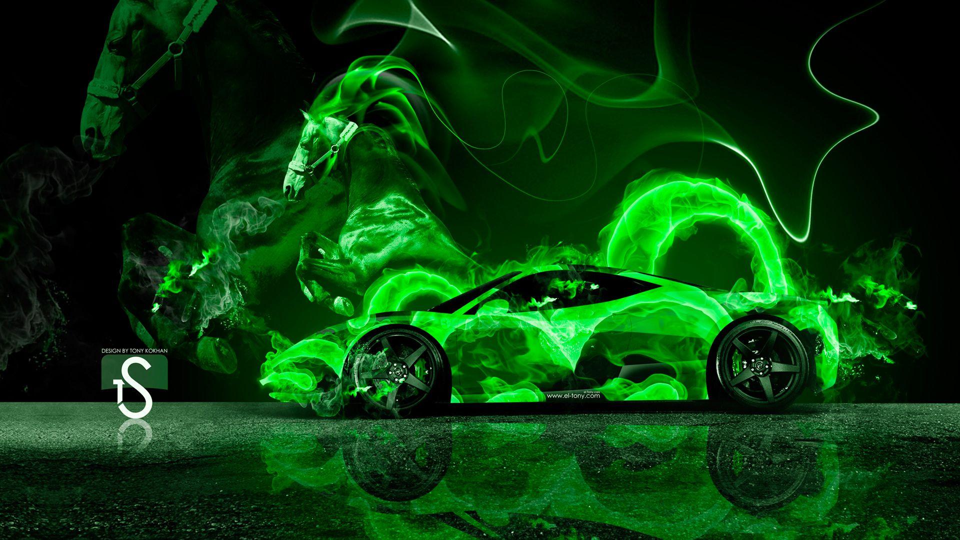 1920x1080 Fire Bugatti Wallpaper