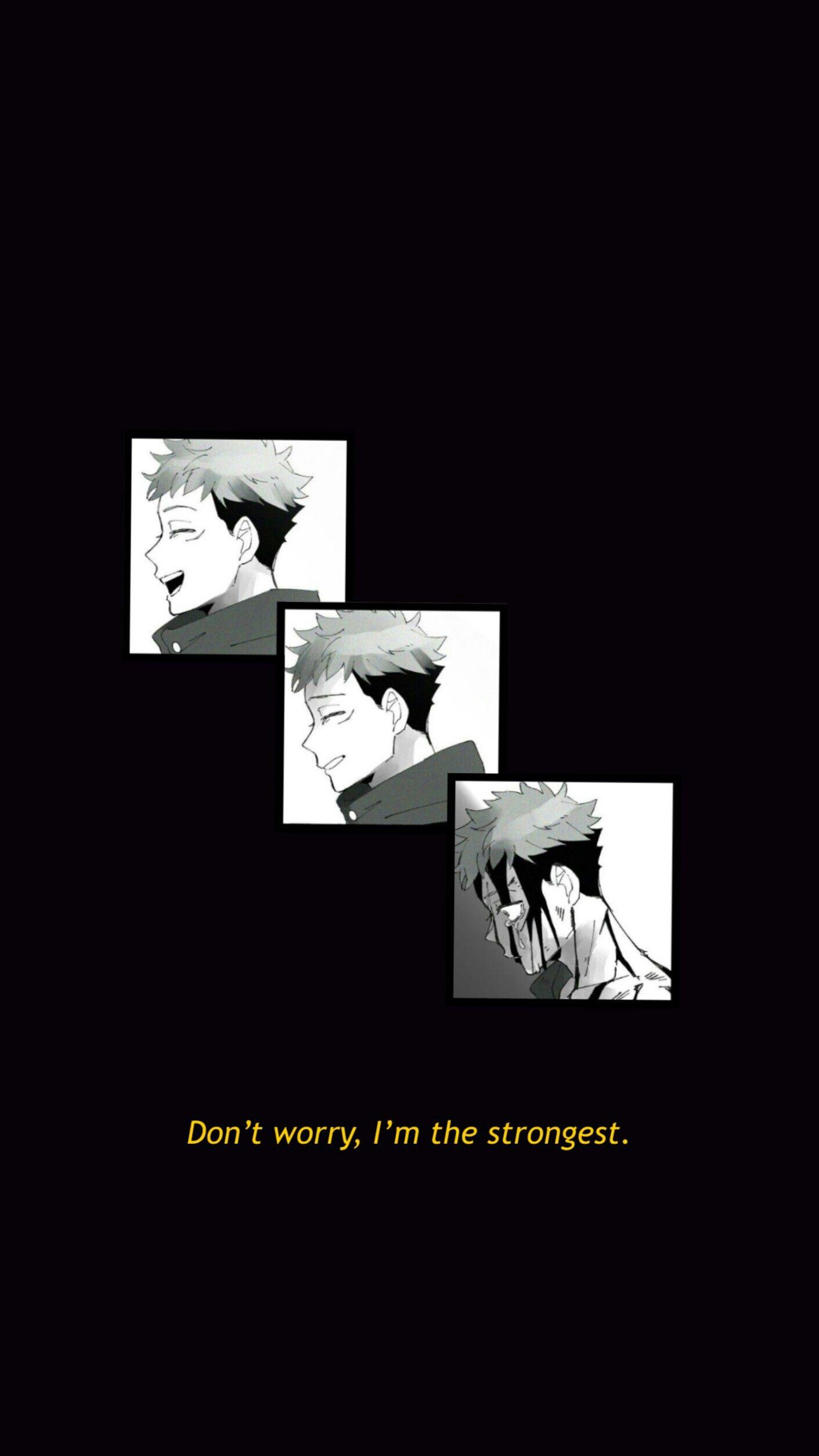 1411x2508 itadori yuji jujutsu kaisen black aesthetic wallpaper