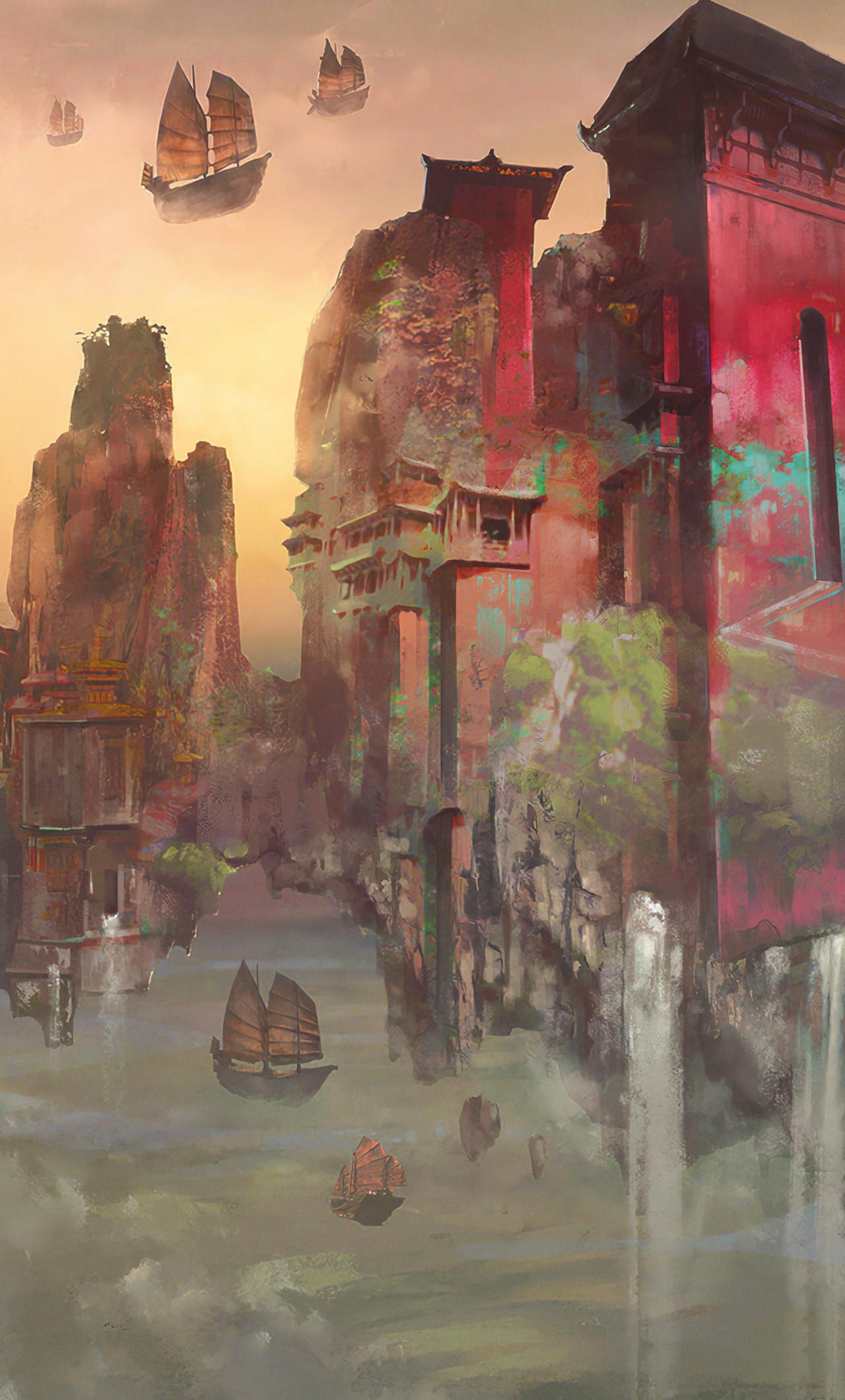 1280x2120 Floating City 4k iPhone HD 4k Wallpaper, Image, Background, Photo and Picture