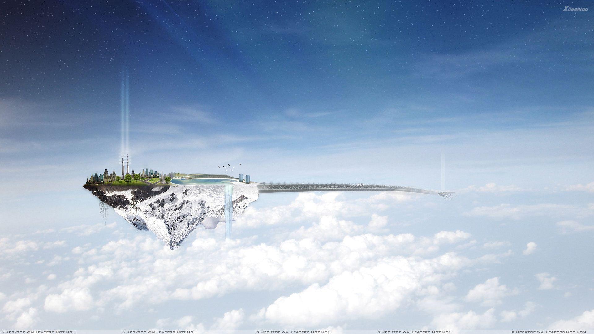1920x1080 Floating Island Over The Cloud Wallpaper