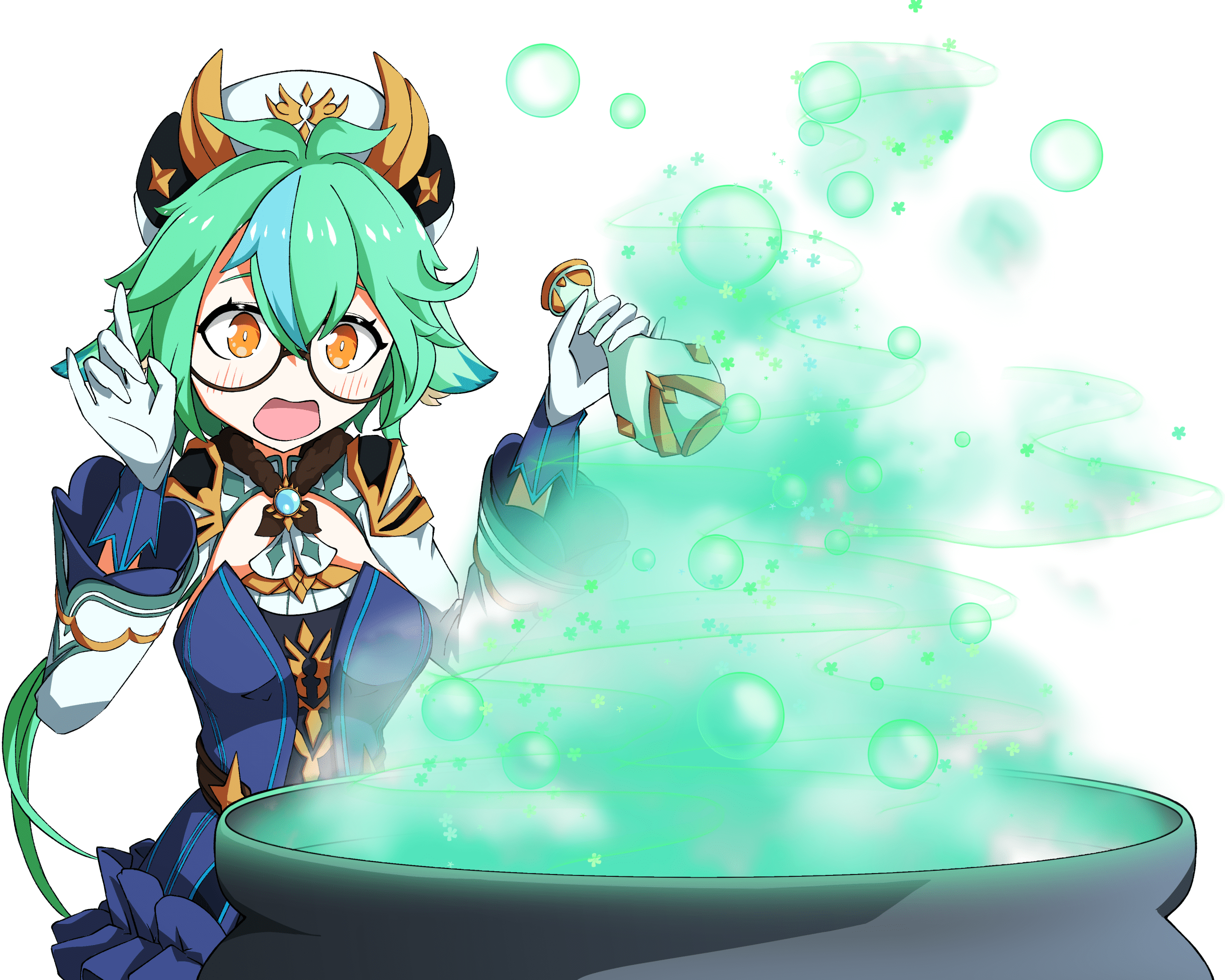 2600x2080 Sucrose Genshin Impact Green Hair Short Hair Yellow Eyes Wallpaper:2600x2080