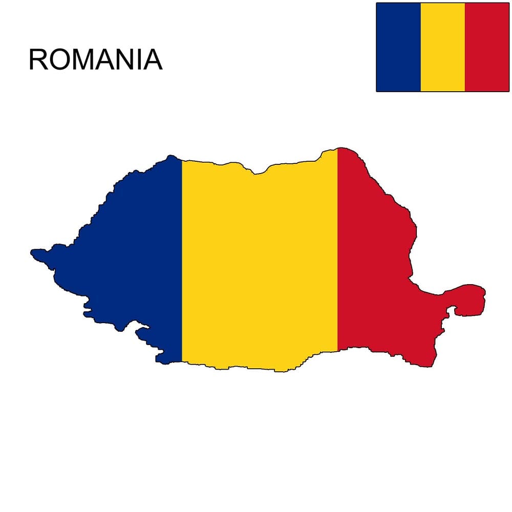 1000x1000 Romania Flag Map and Meaning