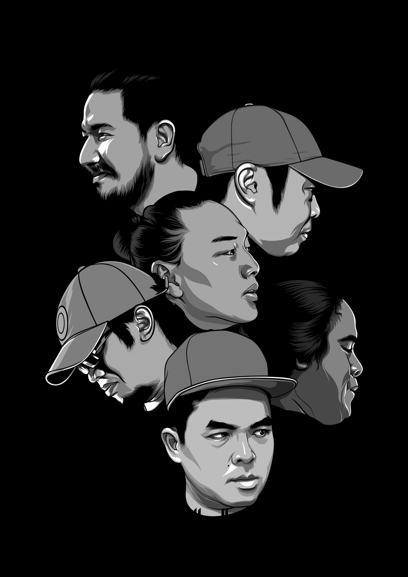1414x2000 Band Portrait Illustrations