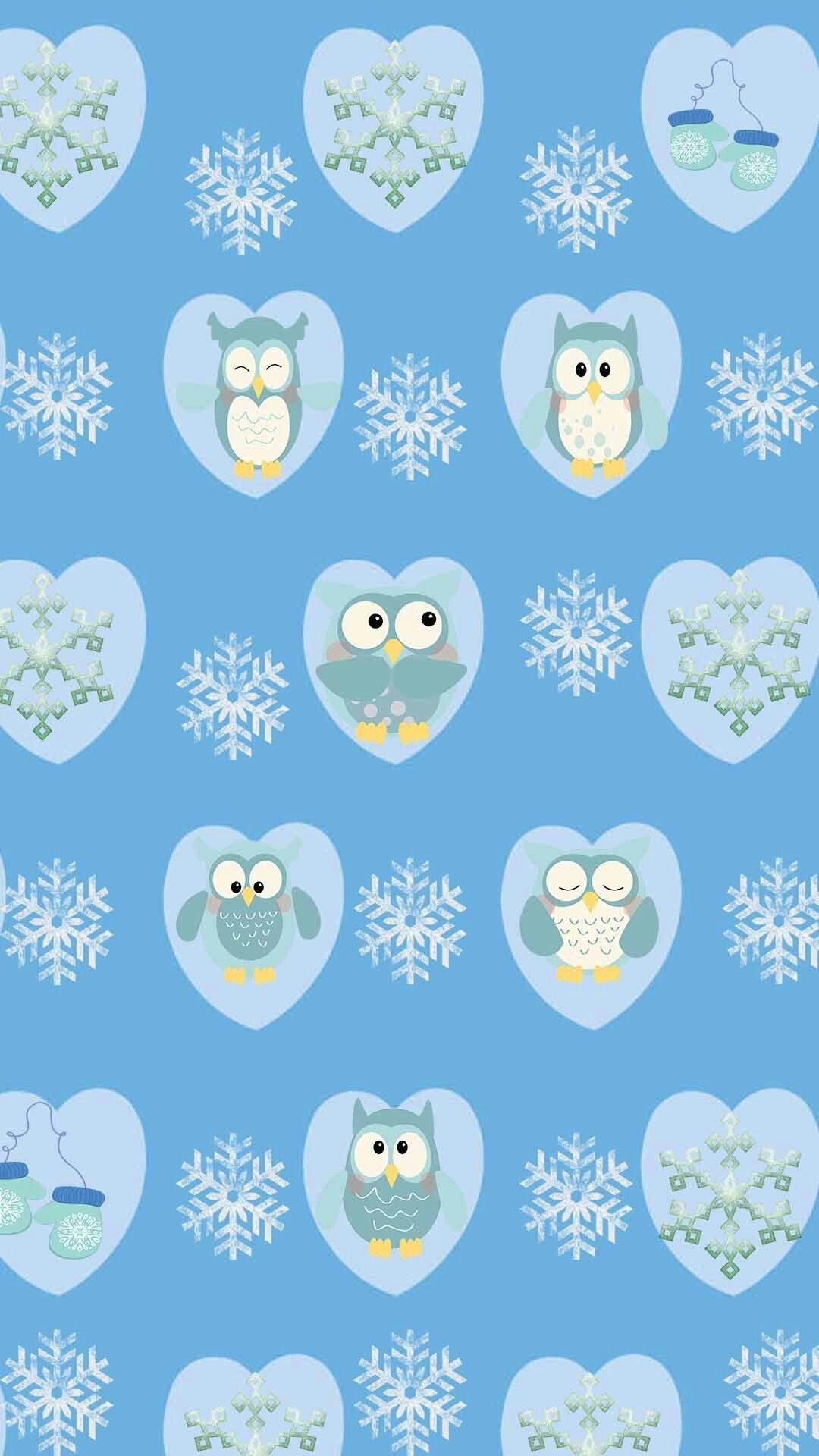 1080x1920 Owl Christmas Wallpaper