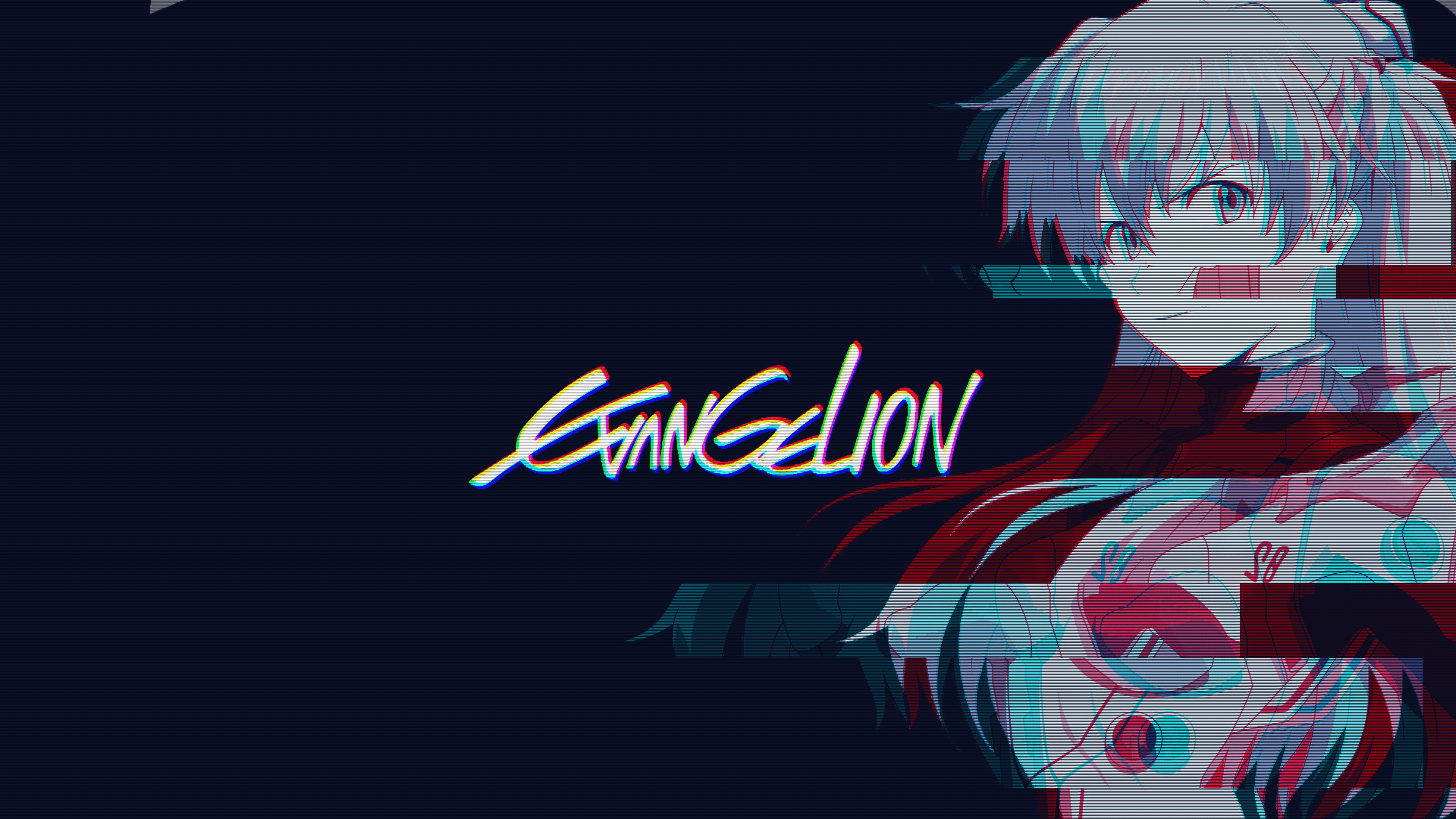 3840x2160 Wallpaper / Neon Genesis Evangelion, Asuka Langley Soryu, simple background, glitch art free download