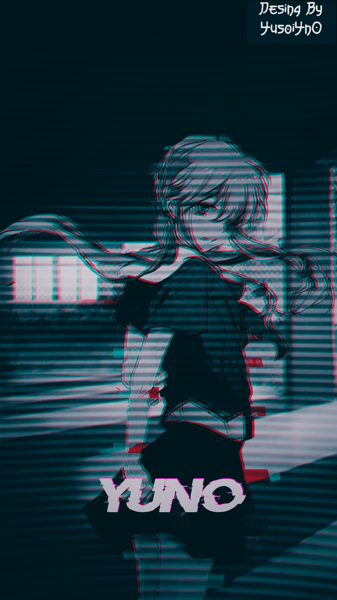 1080x1920 pink hair, anime girls, glitch art, Mirai Nikki, animex1920 Wallpaper