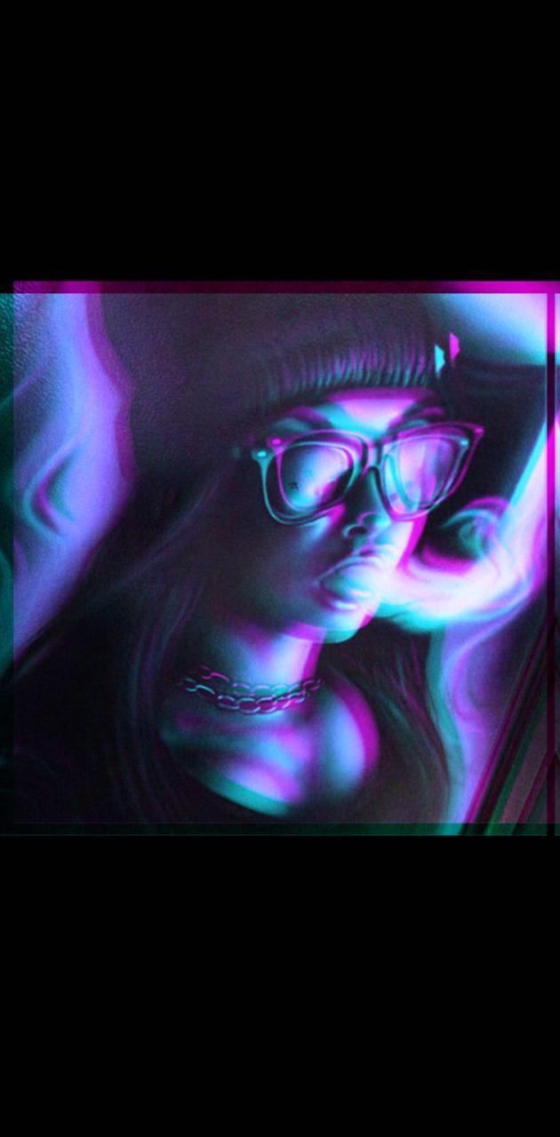 630x1280 Glitch girl wallpaper