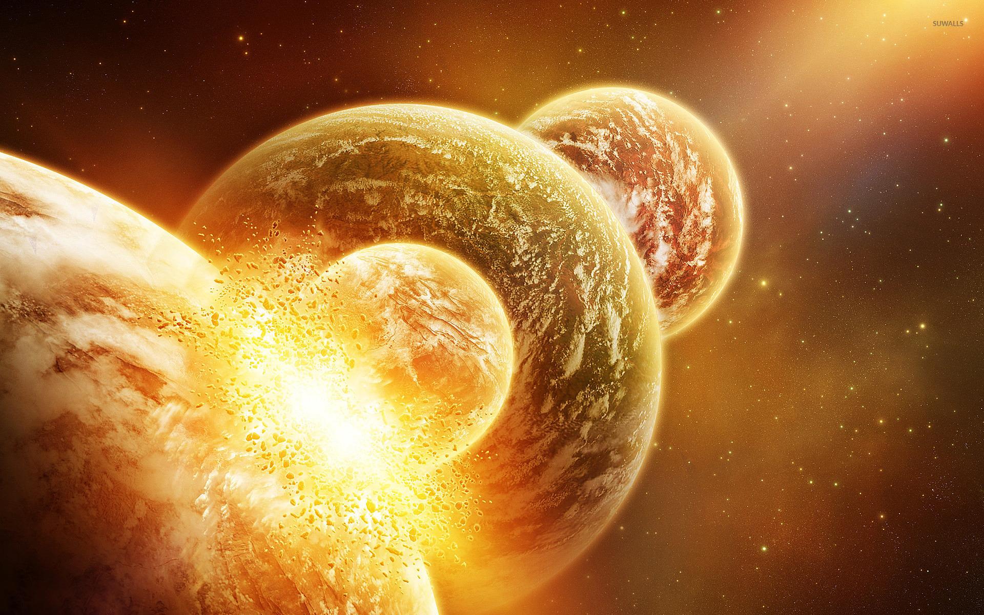 1920x1200 Planet collision wallpaper wallpaper