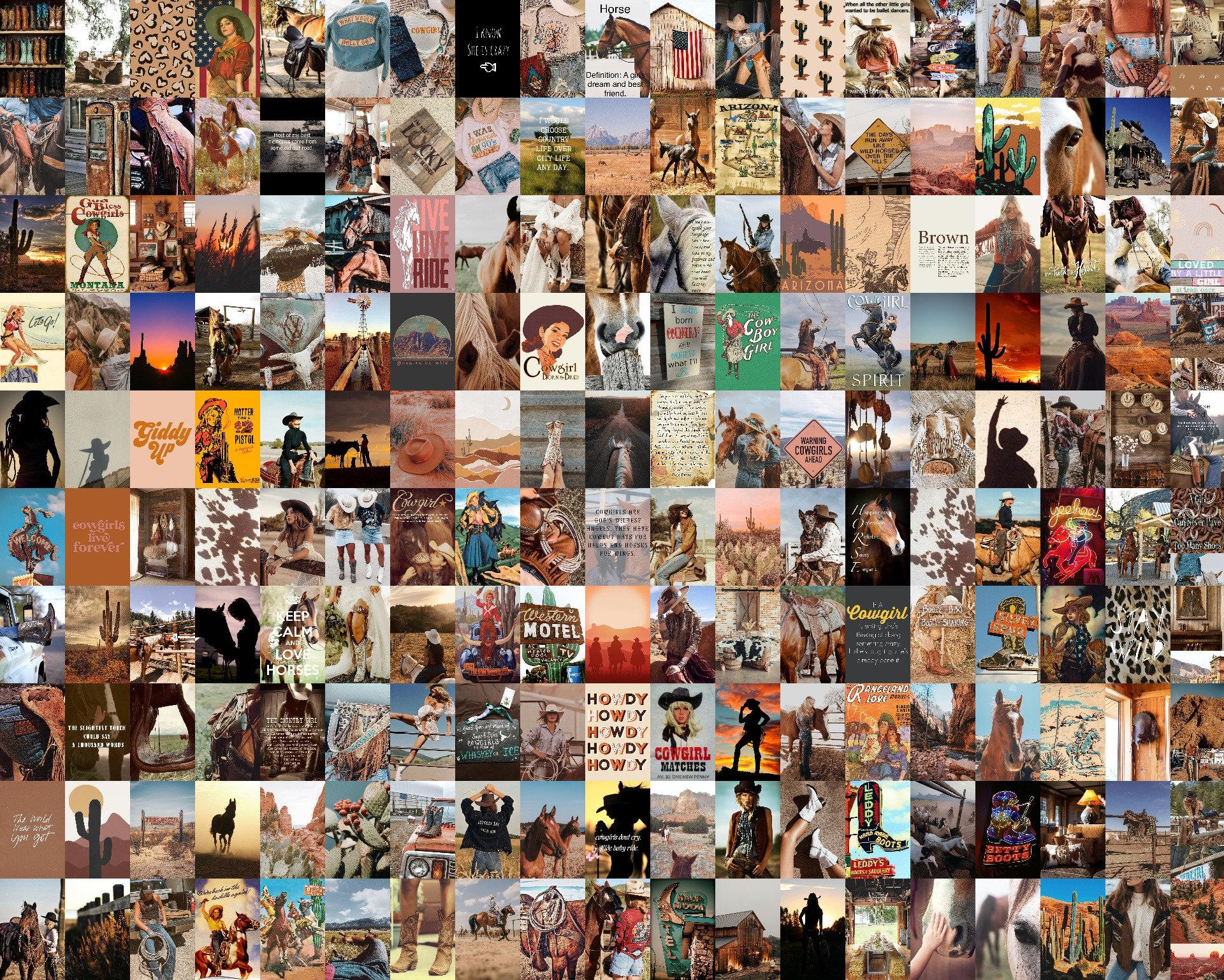 1920x1536 Wild West Cowgirl Aesthetic Wall Collage Kit Western Girl