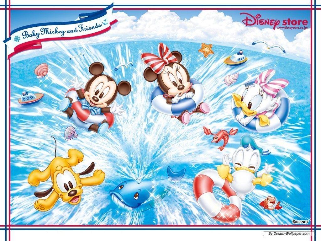 1024x768 Baby Mickey and Friends Summer Fun Wallpaper 7004439