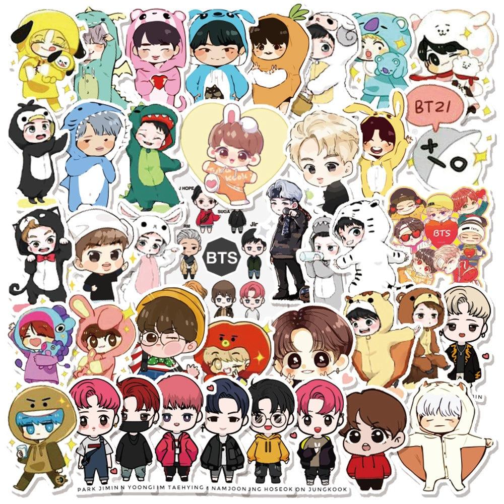 1000x1000 BTS Cartoon Bias stickers Pack of 40 PCS