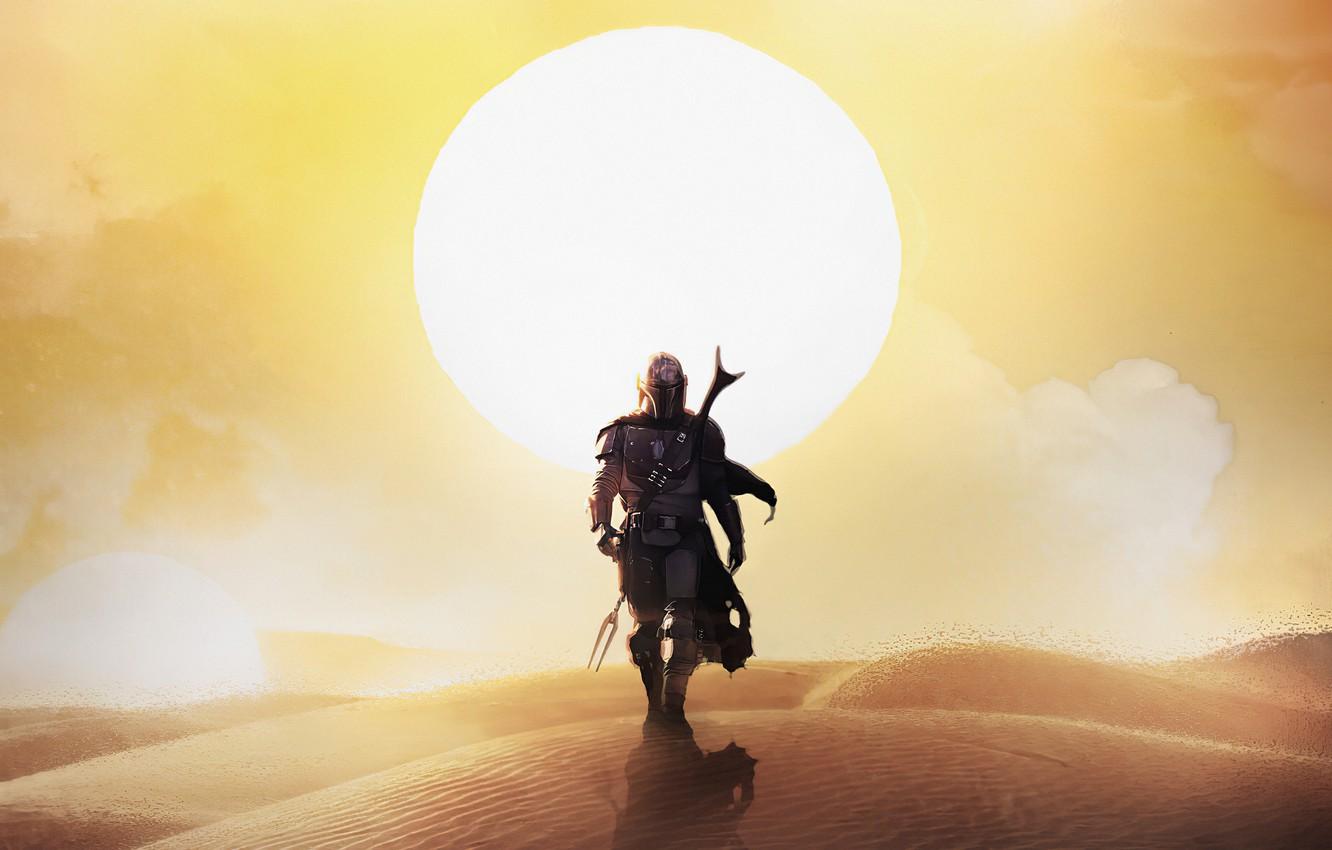 1332x850 Wallpaper The sun, Star Wars, Style, Weapons, Art, The film, Star Wars, Character, Character, Digital 2D, Comic Art, Mandalore, the Mandalorian, Control, Din Djarin, Dean Cerin image for desktop, section фильмы