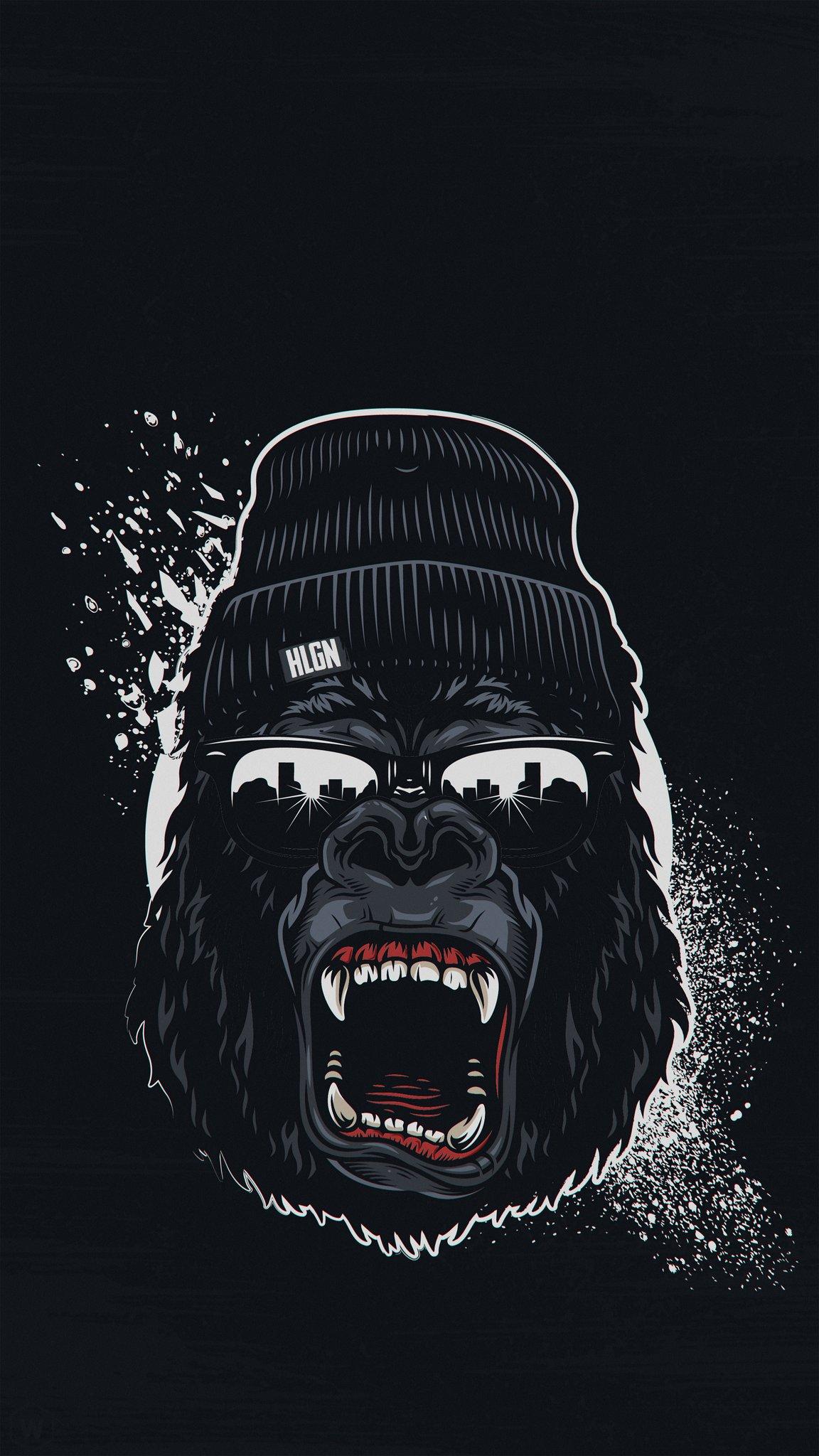 1152x2048 Wallpaper #wallpaper for your #smartphone #Gorilla #Style #Funny