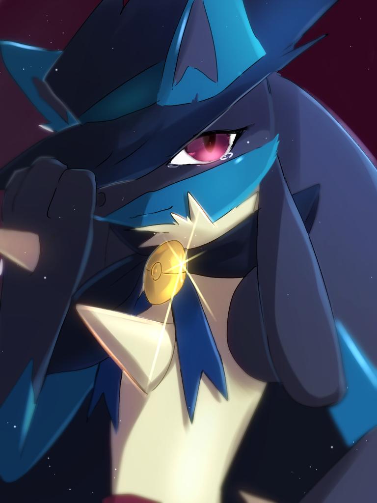 768x1024 Lucarioémon Wallpaper Anime Image Board