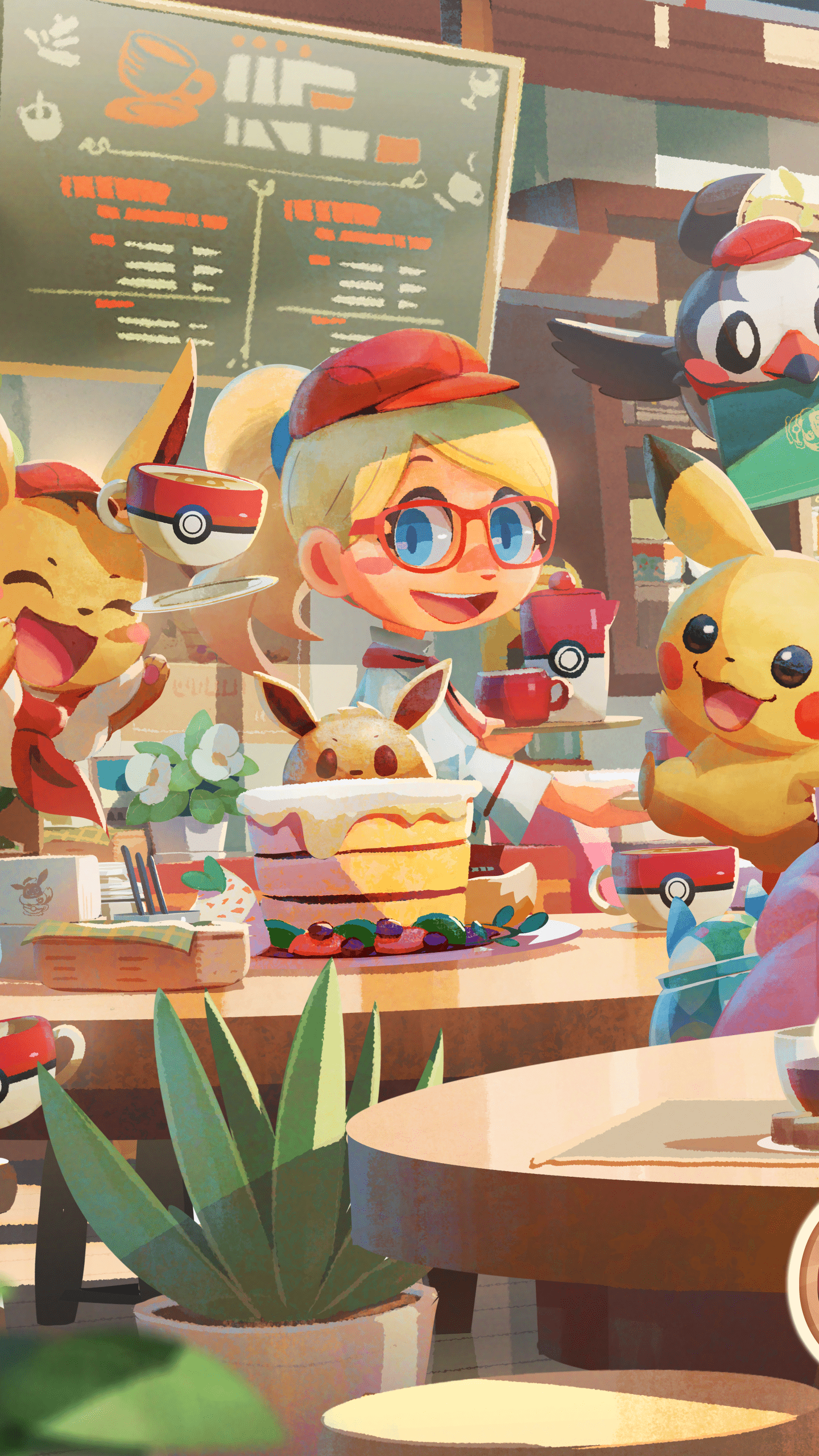 1440x2560 Wallpaper / Video Game Pokémon Café Mix Phone Wallpaper, Lucario (Pokémon), Eevee (Pokémon), Munchlax (Pokémon), Ludicolo (Pokémon), Charmander (Pokémon), 1440x2560 free download