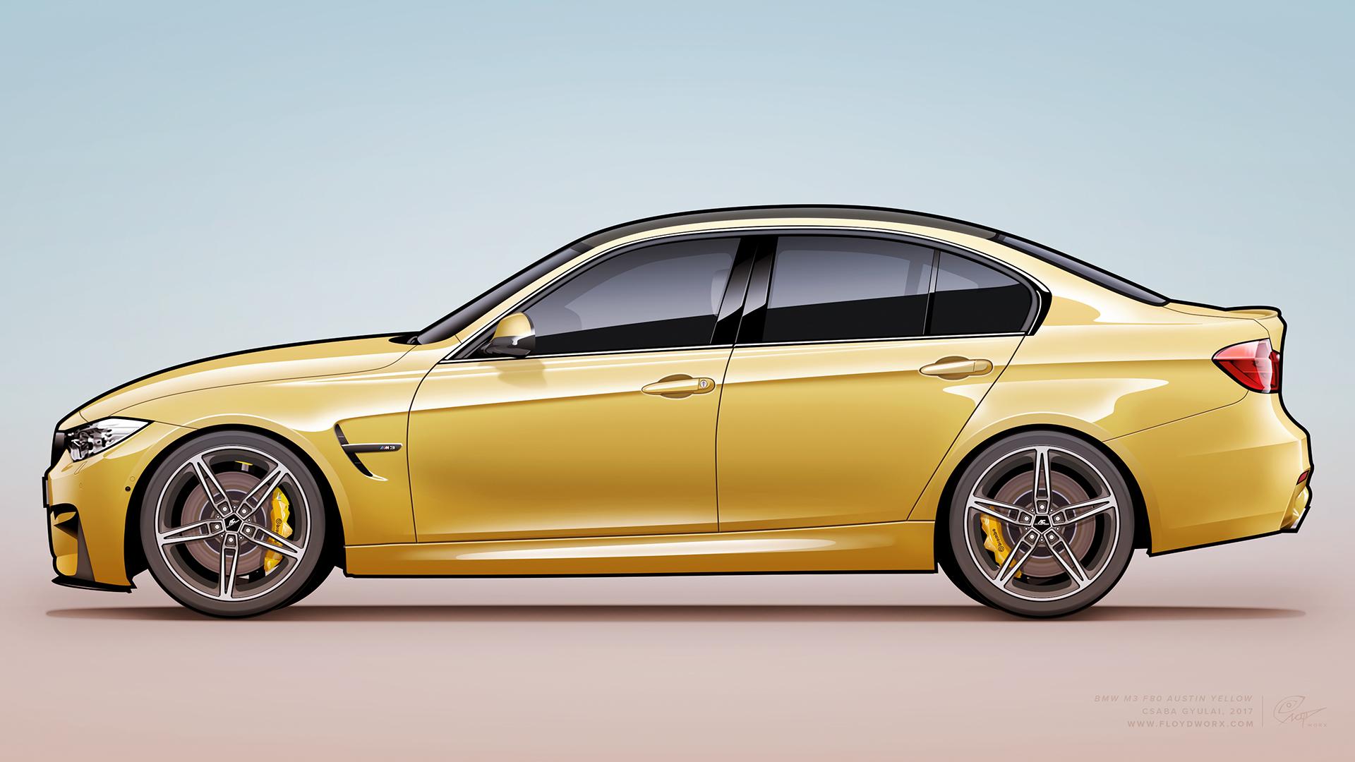 1920x1080 BMW M3 F80 Austin Yellow