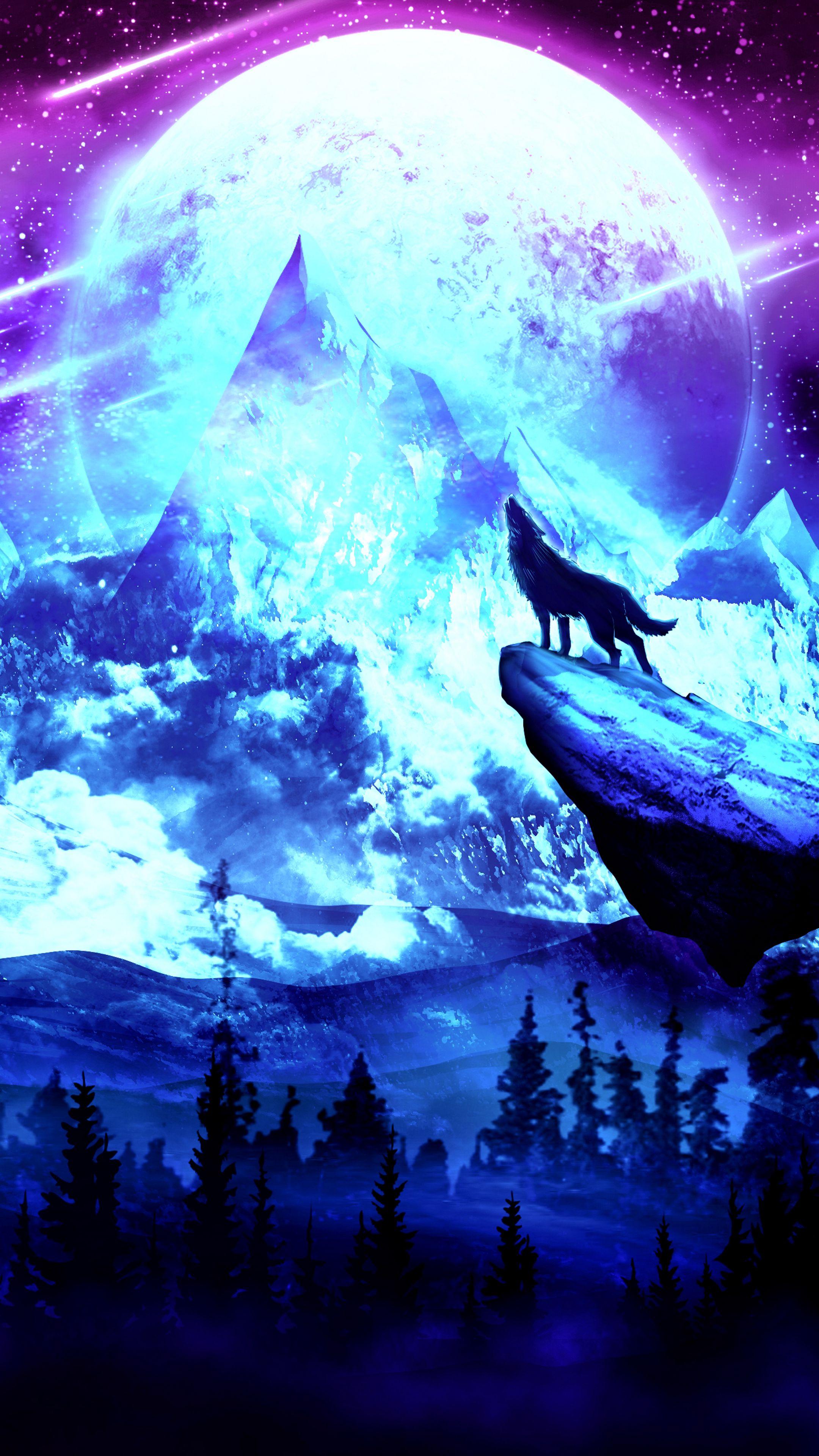 2160x3840 Download wallpaper 2160x3840 wolf, moon, night, mountains, art samsung galaxy s s note, sony xperia z, z z z htc one, lenovo vibe HD background