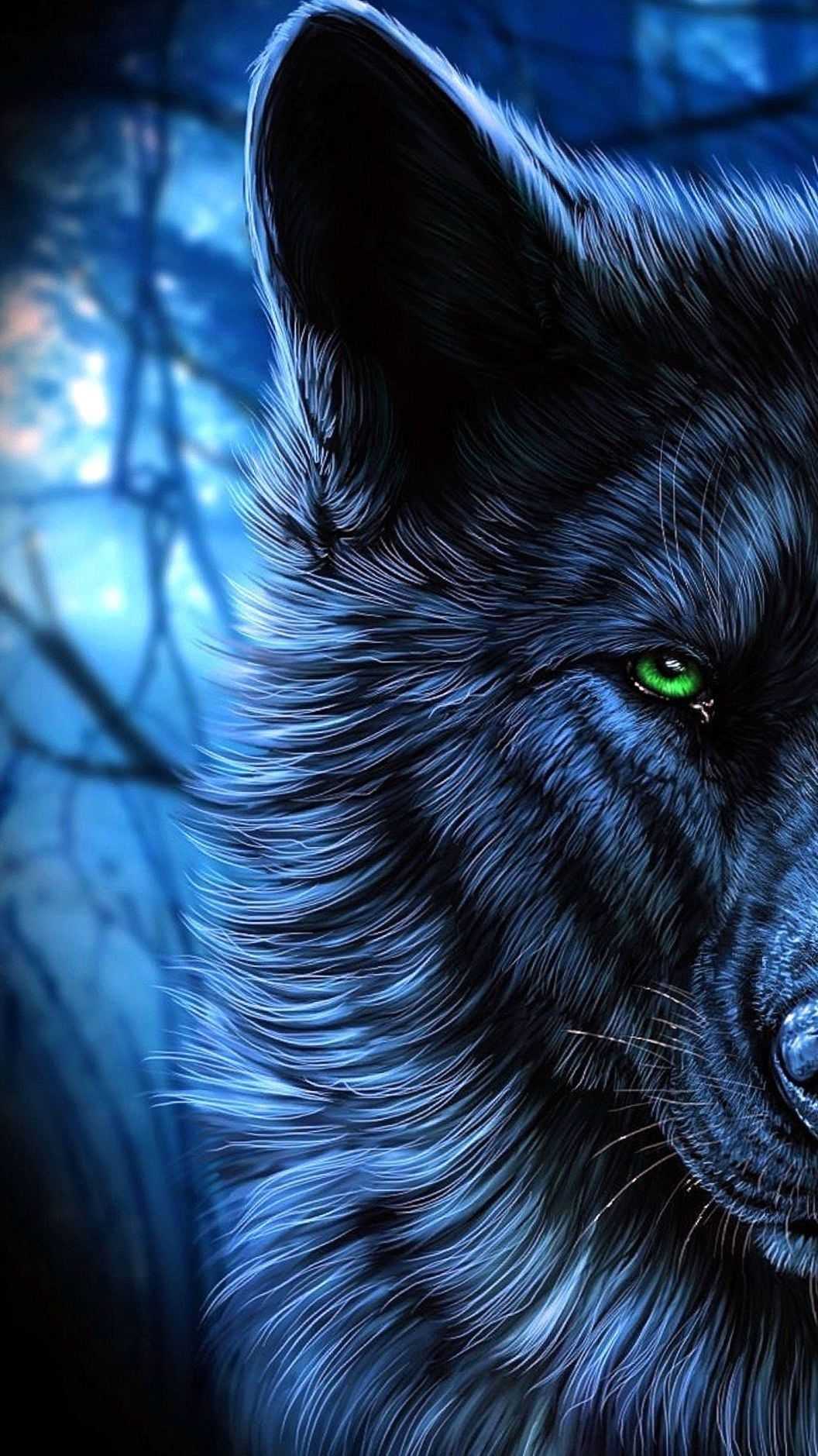 1056x1879 Wolf Moon Wallpaper