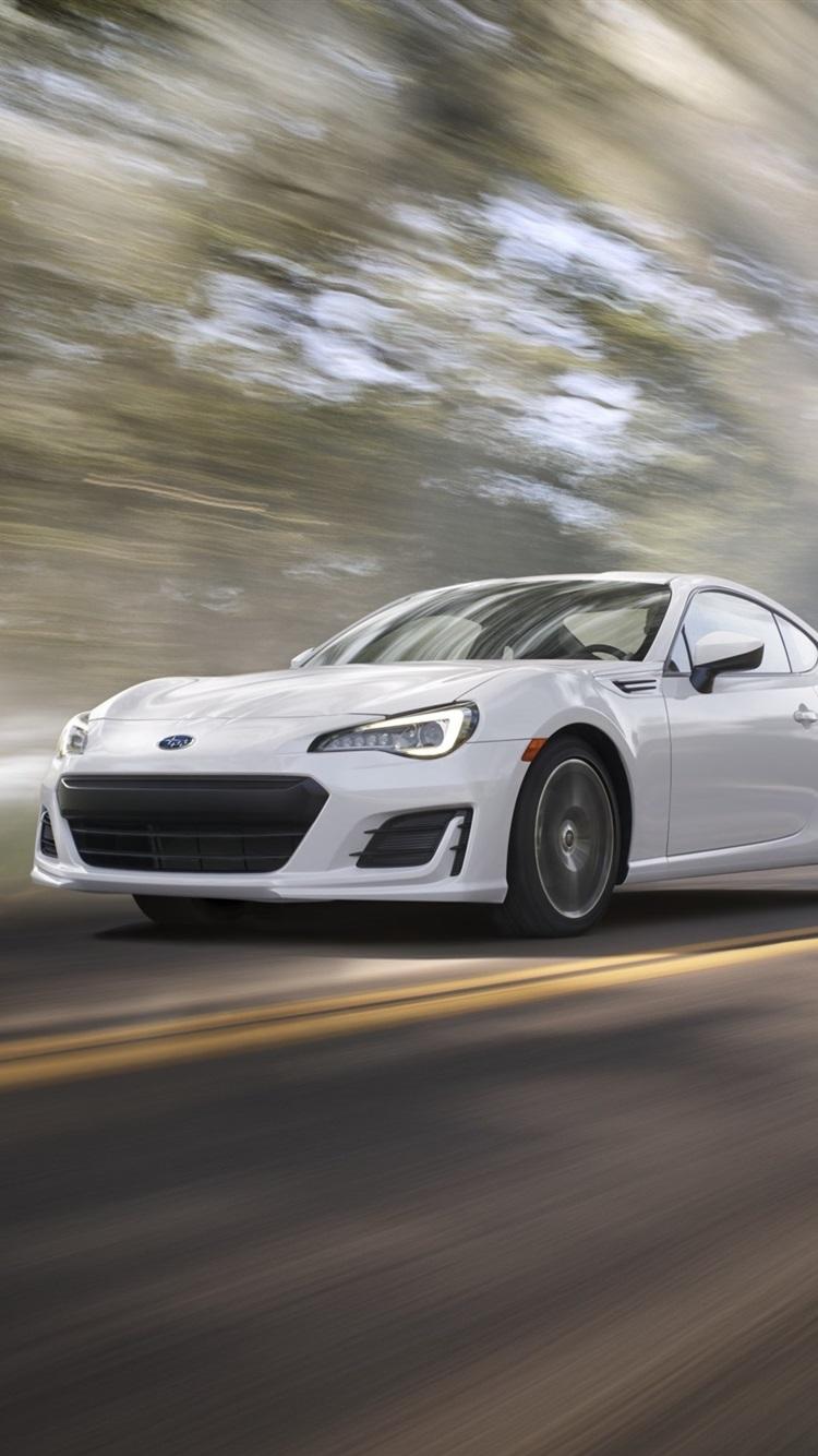 750x1334 Subaru BRZ White Car Speed 750x1334 IPhone 8 7 6 6S Wallpaper, Background, Picture, Image