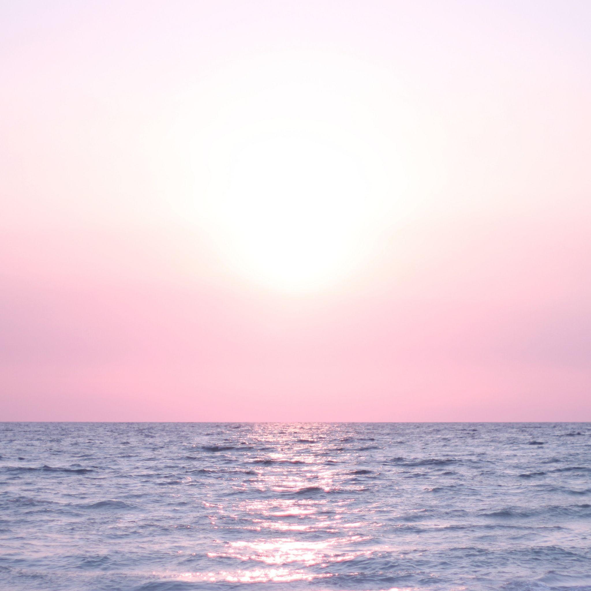 2048x2048 Download Wallpaper 2048x2048 Sea, Blue, Lilac, Horizon New iPad Air, iPad mini Retina HD Background. Background, Wallpaper, Light blue perfume