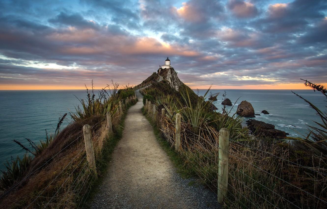 1332x850 Wallpaper New Zealand, South Island, East Coast, Nugget Point Lighthouse image for desktop, section пейзажи