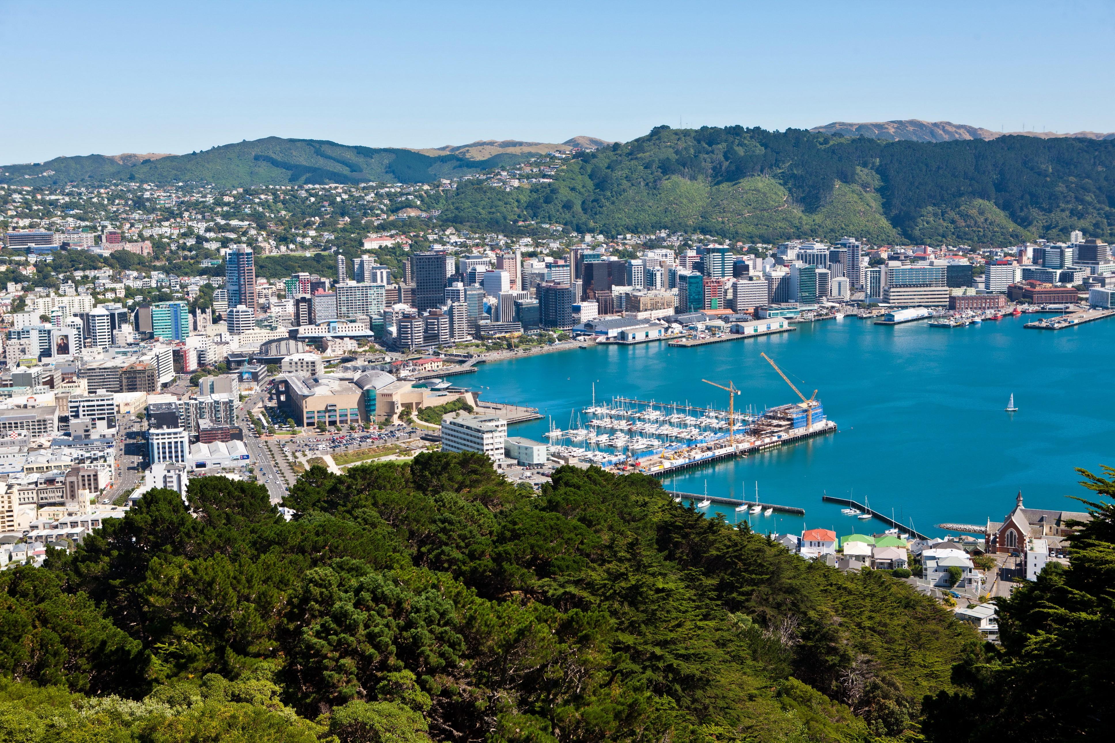 3872x2581 4K, Wellington, New Zealand, Coast, Marinas, From above Gallery HD Wallpaper