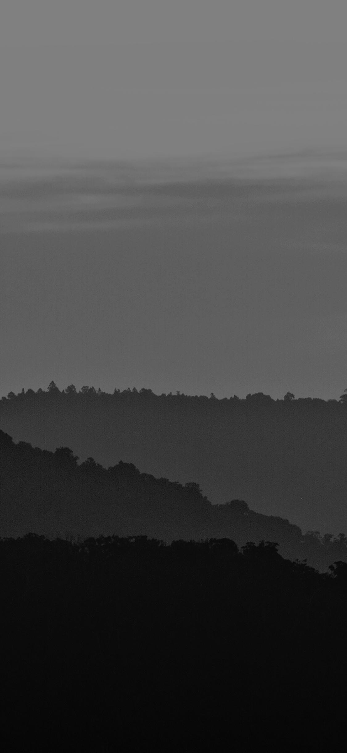 1125x2436 iPhone X wallpaper. dark mountain morning sunrise nature bw
