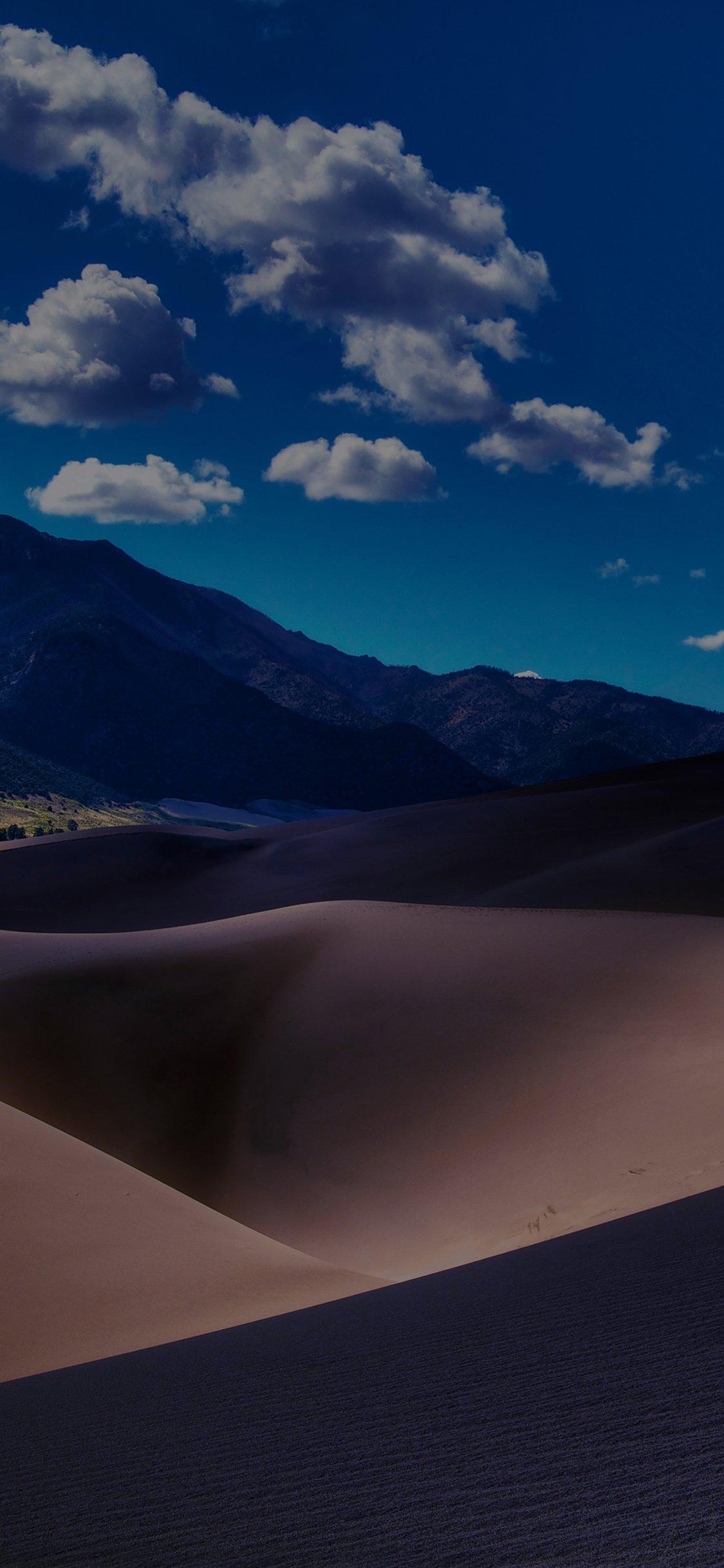 1125x2436 Desert dark mountain iPhone X Wallpaper Free Download