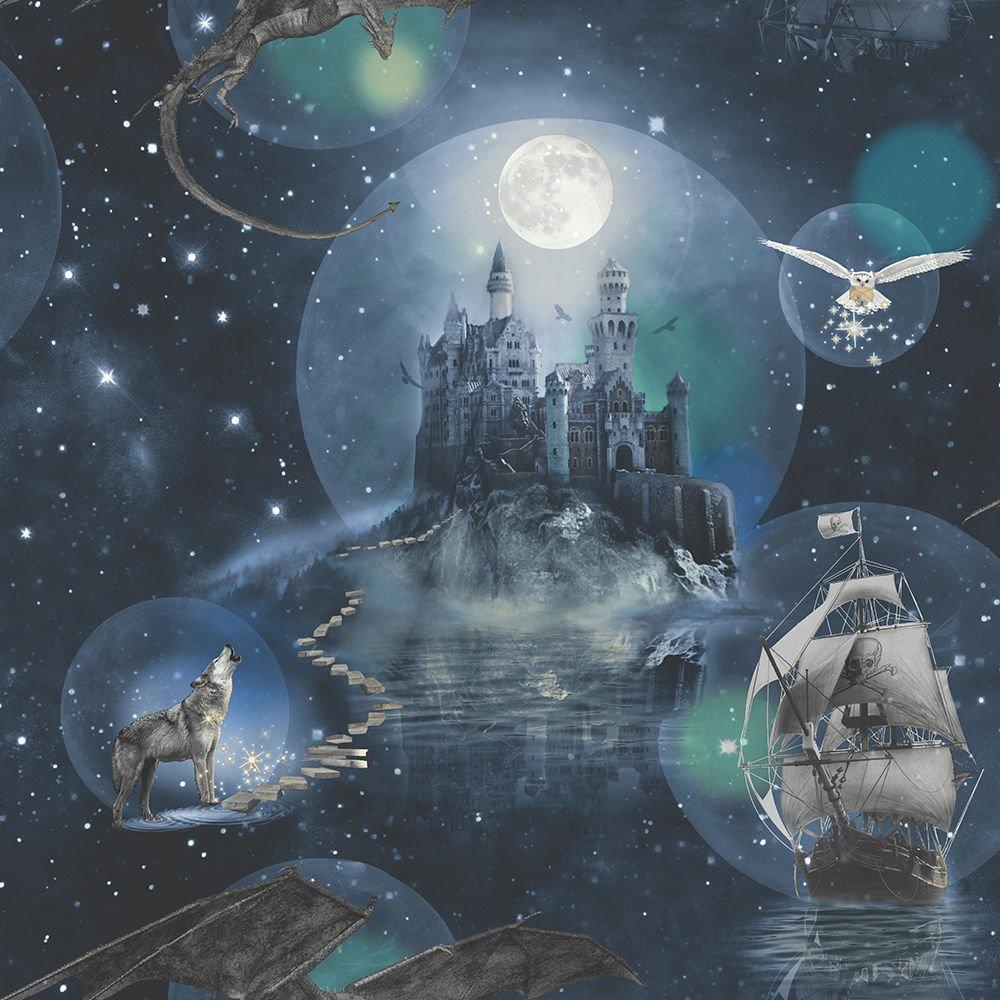 1000x1000 Buy Blue Magical Kingdom Wallpaper Harry Potter Inspired Style Design by Arthouse 696100 Online at desertcart Guyana