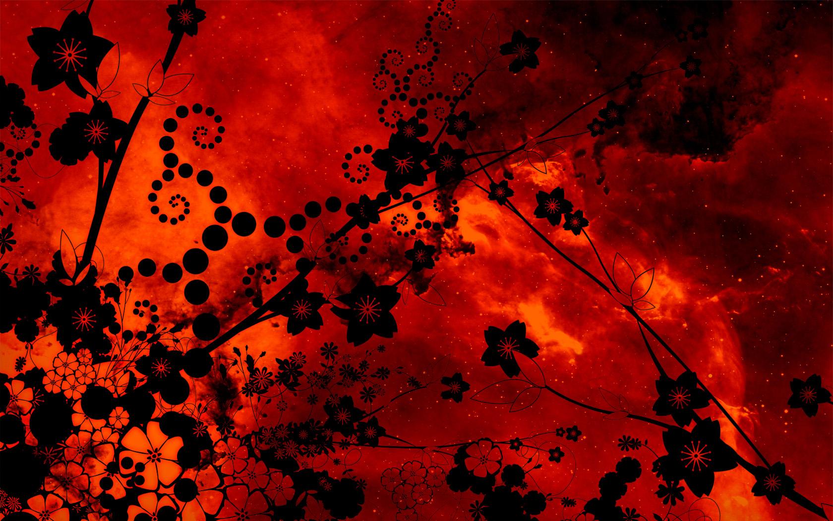 1680x1050 Black Red And Silver Wallpaper