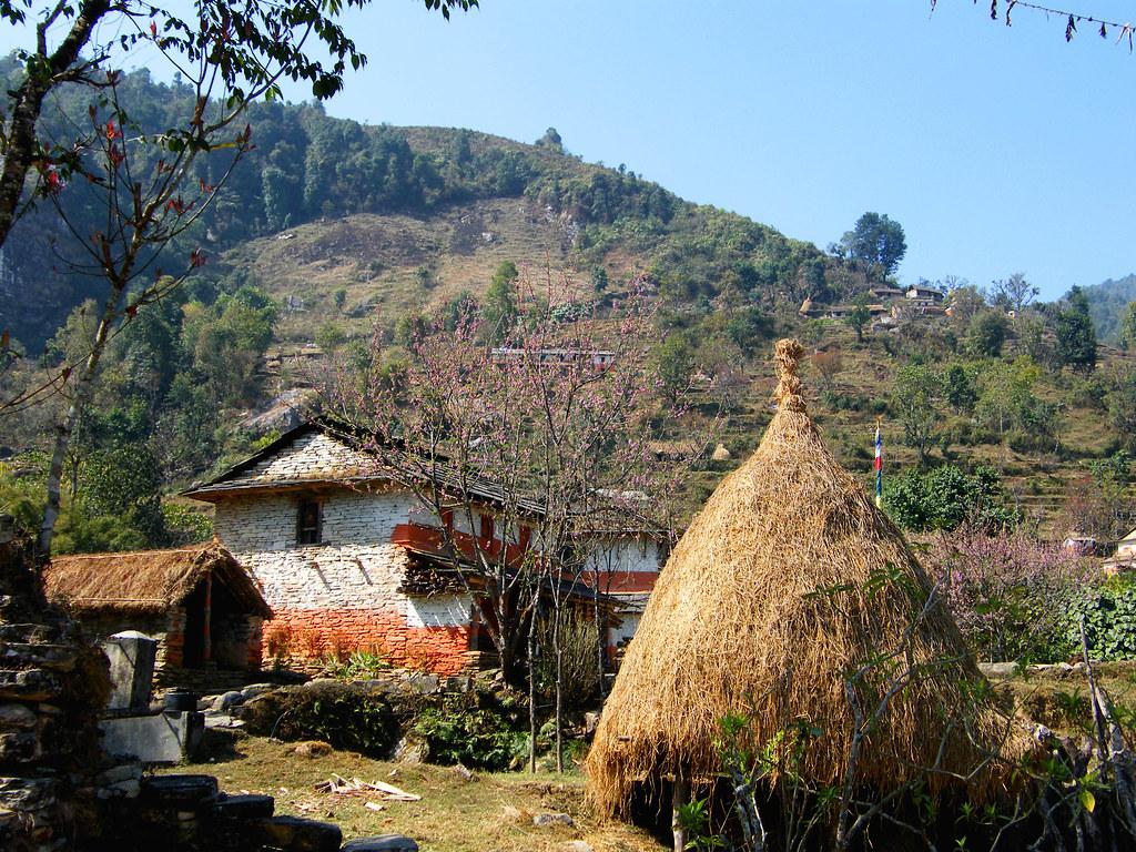 1024x768 Pokhara District, West Nepal. Village houses near Panchase