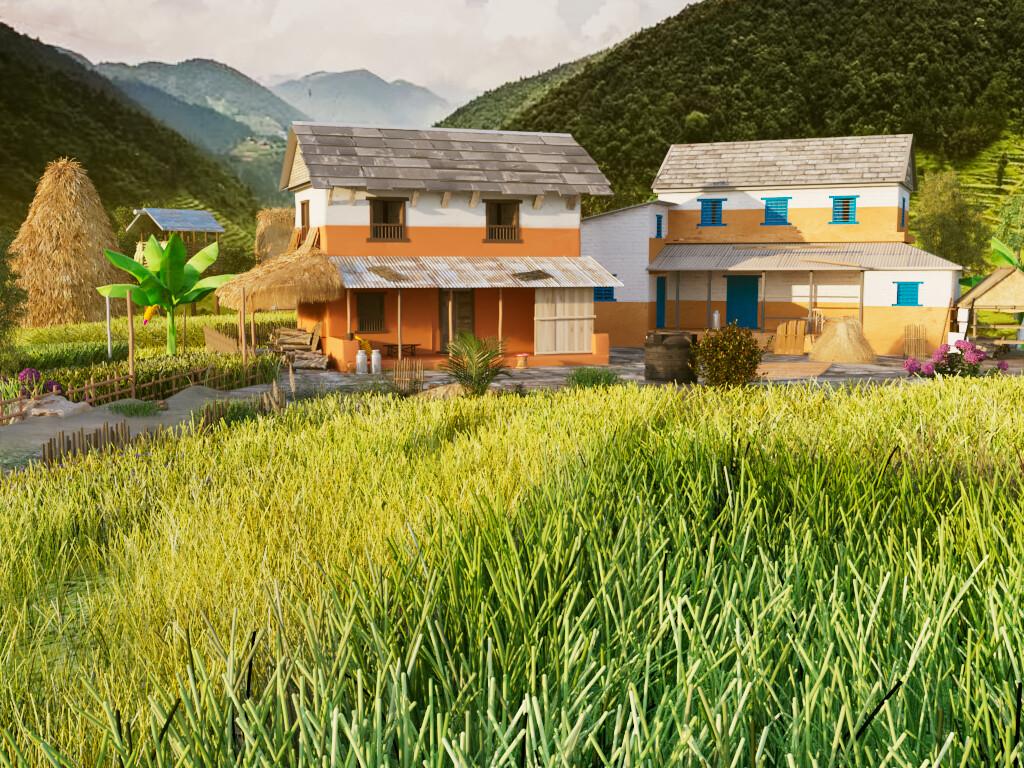 1024x768 Nepali Village Environment