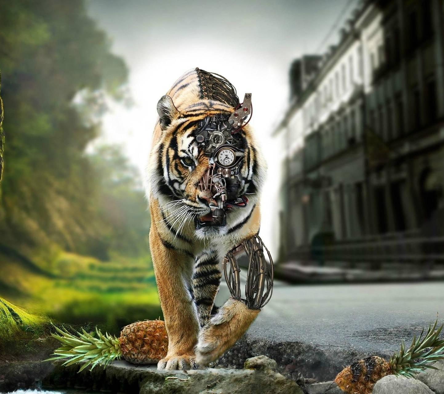 1443x1280 Steampunk Tiger Wallpaper