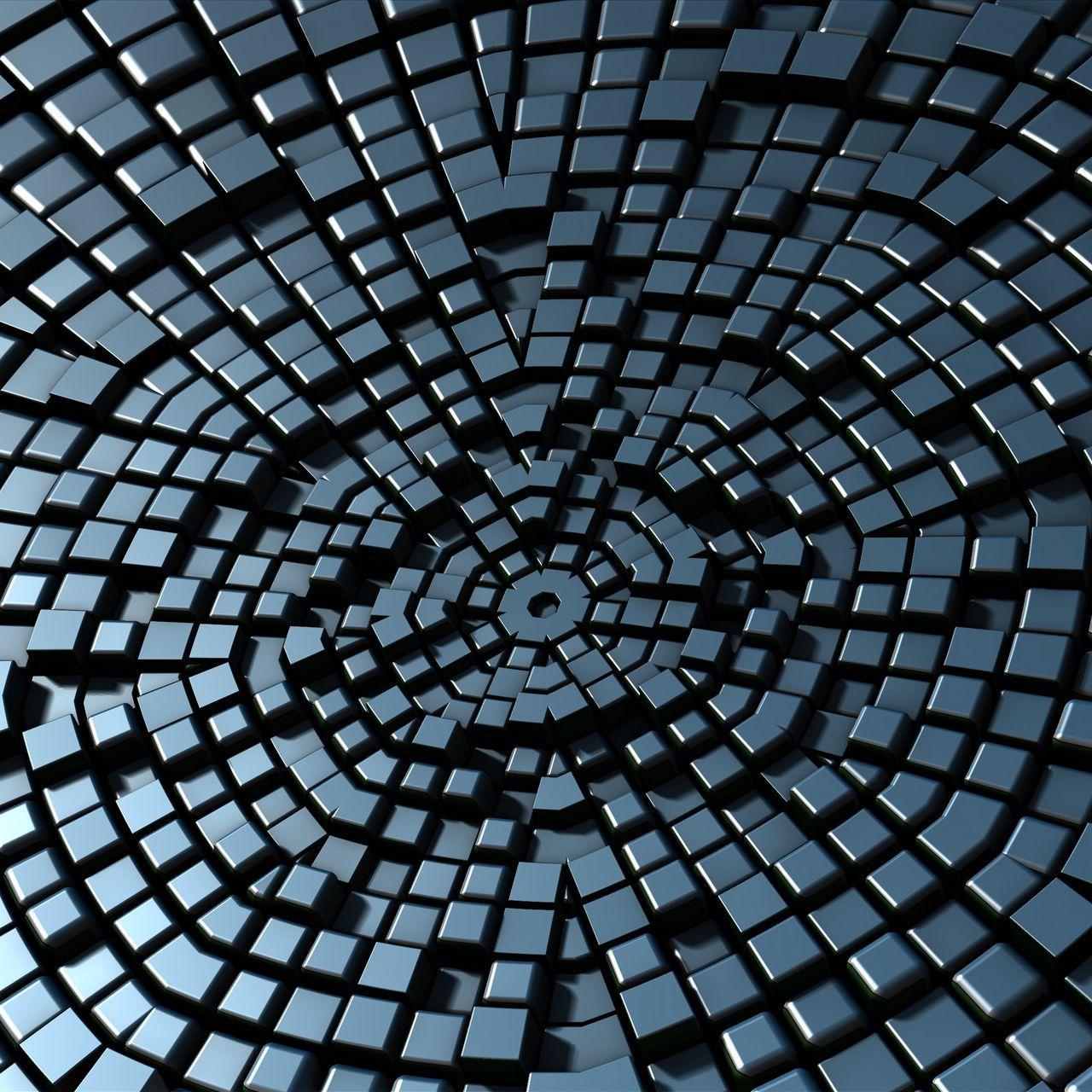1280x1280 Download wallpaper 1280x1280 structure, cubes, blockchain, network, pattern, mosaic, 3D ipad, ipad ipad mini for parallax HD background