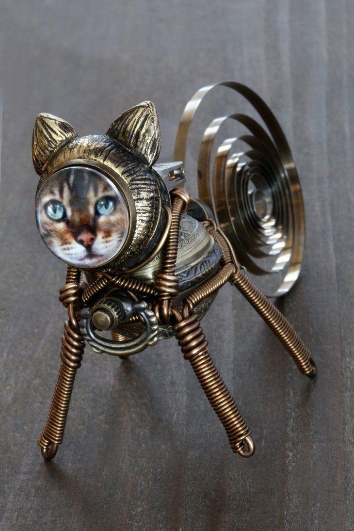 730x1095 Steampunk Cat Wallpaper