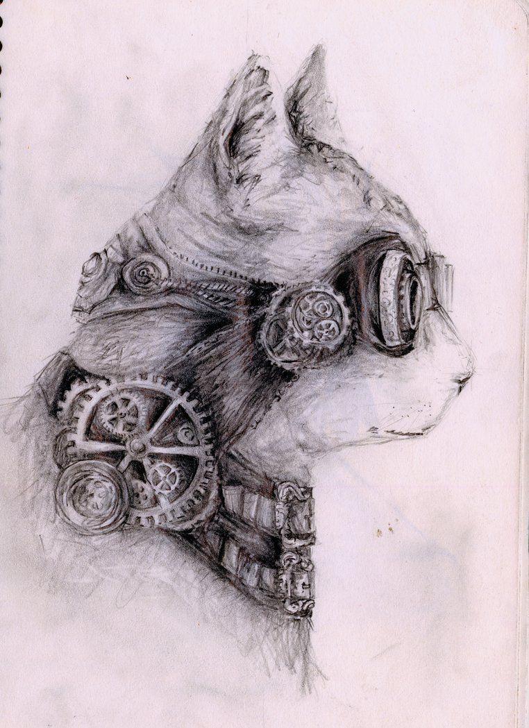 762x1049 Steampunk Cat Wallpaper