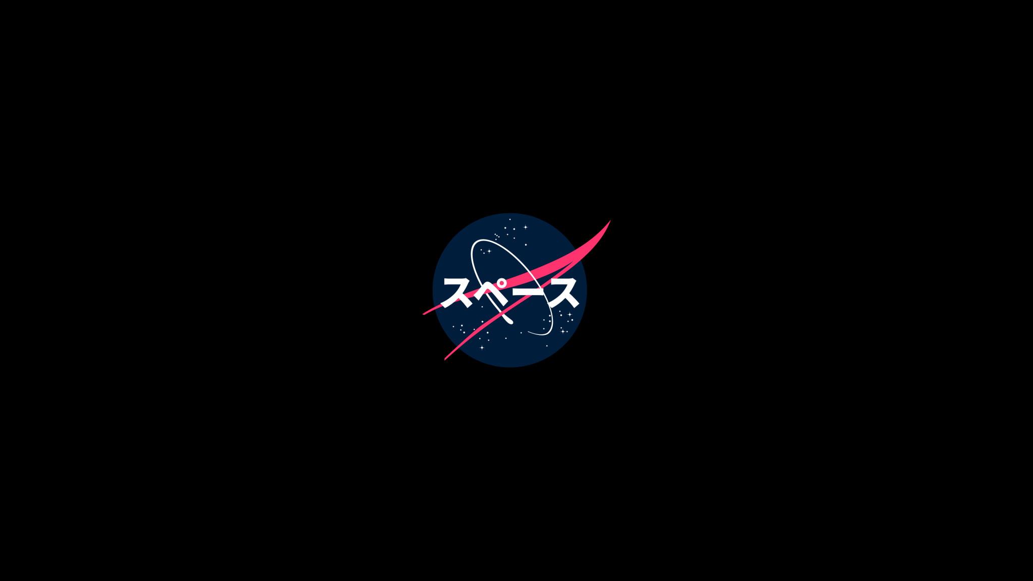 2048x1152 NASA Wallpaper, Japanese Art, Logo, Minimalism, Dark • Wallpaper For You