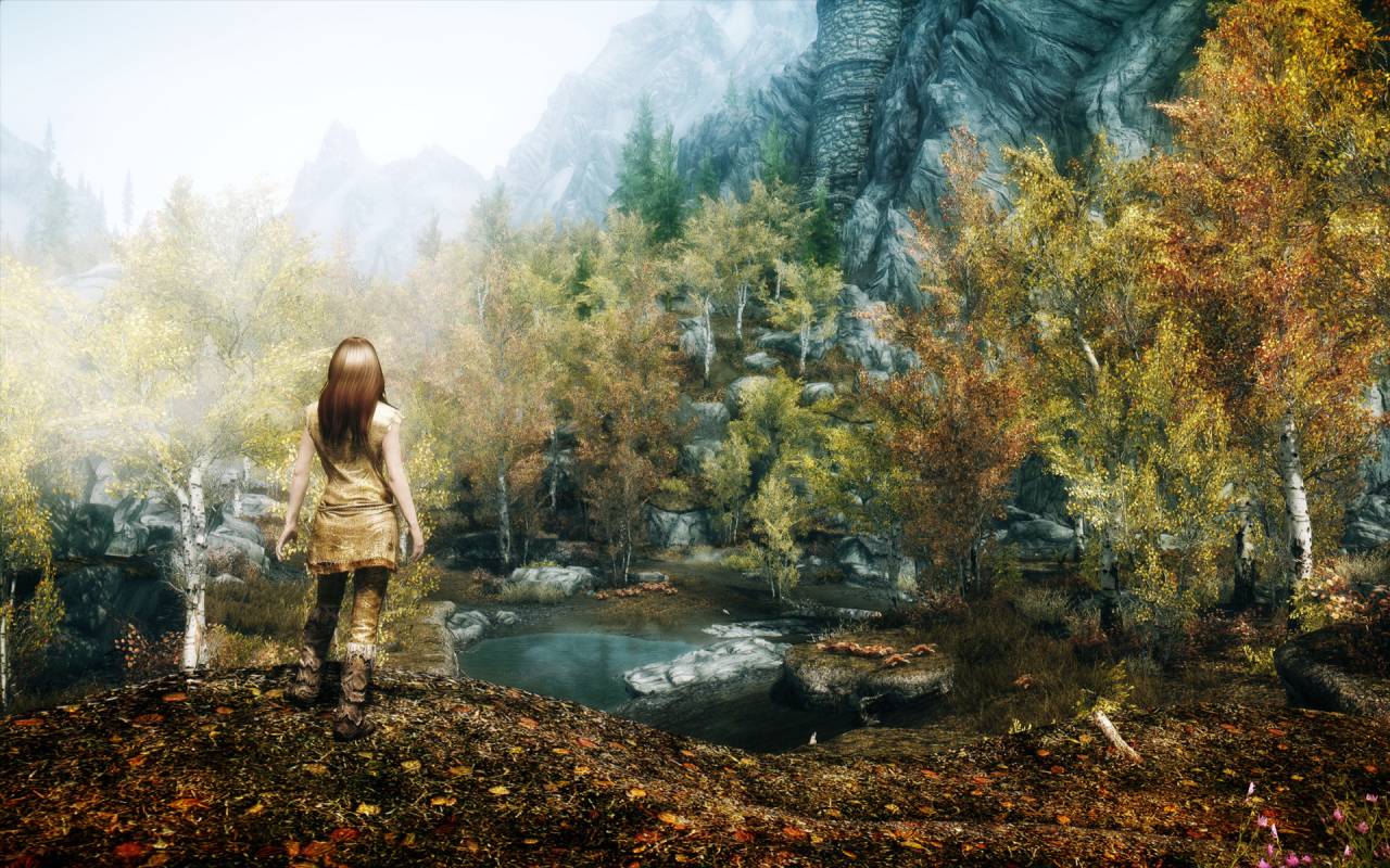 1280x800 skyrim, girl, autumn 1280x800 Resolution Wallpaper, HD Games 4K Wallpaper, Image, Photo and Background