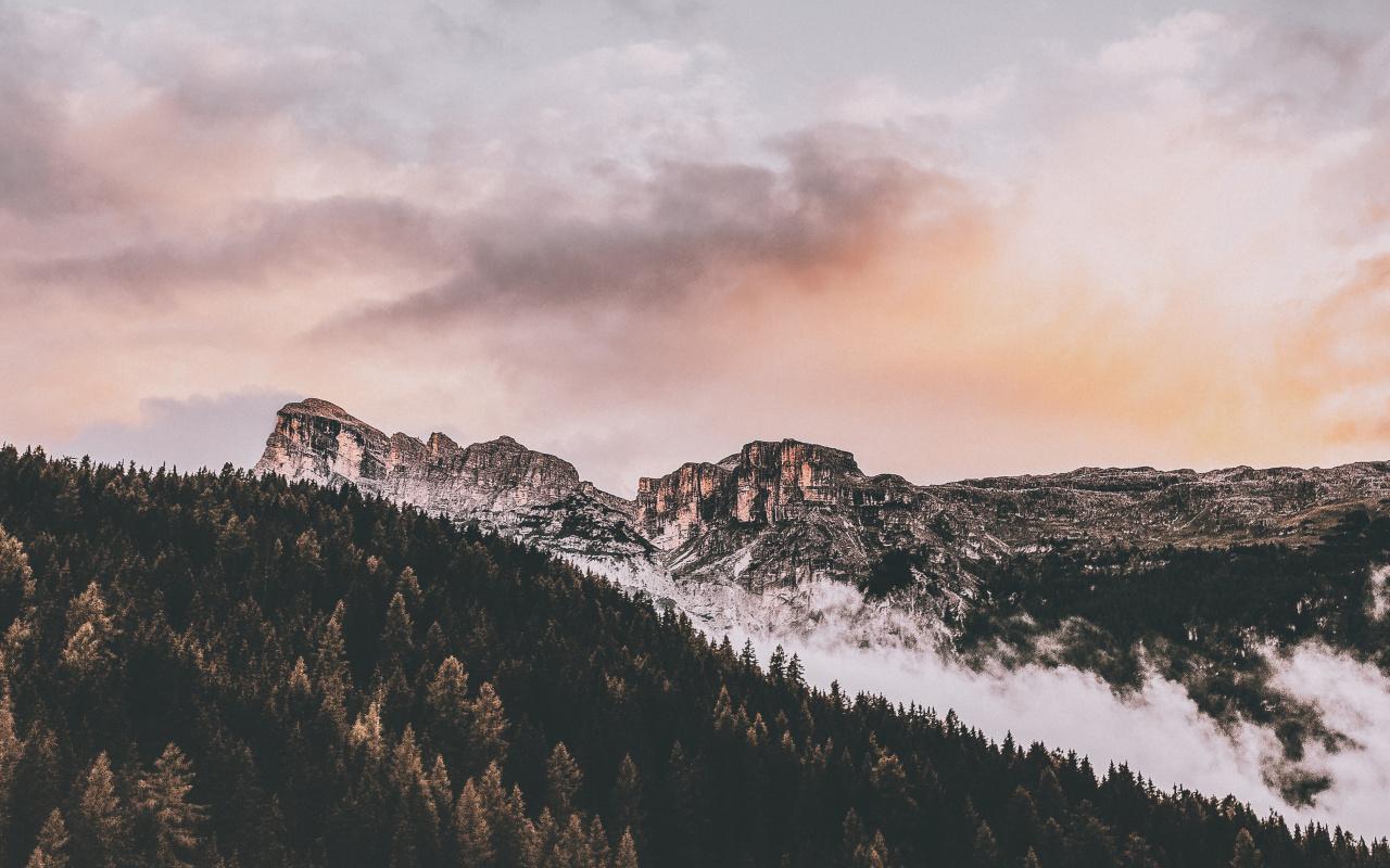 1280x800 Download Mountains, tree, nature, clouds, autumn wallpaper, 1280x Full HD, HDTV, FHD, 1080p, Widescreen