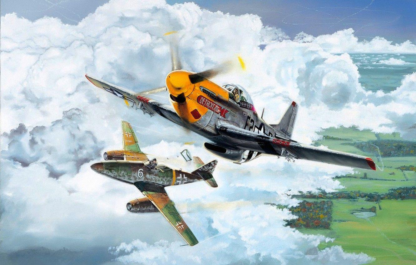 1332x850 Wallpaper war, art, airplane, american, painting, aviation, jet