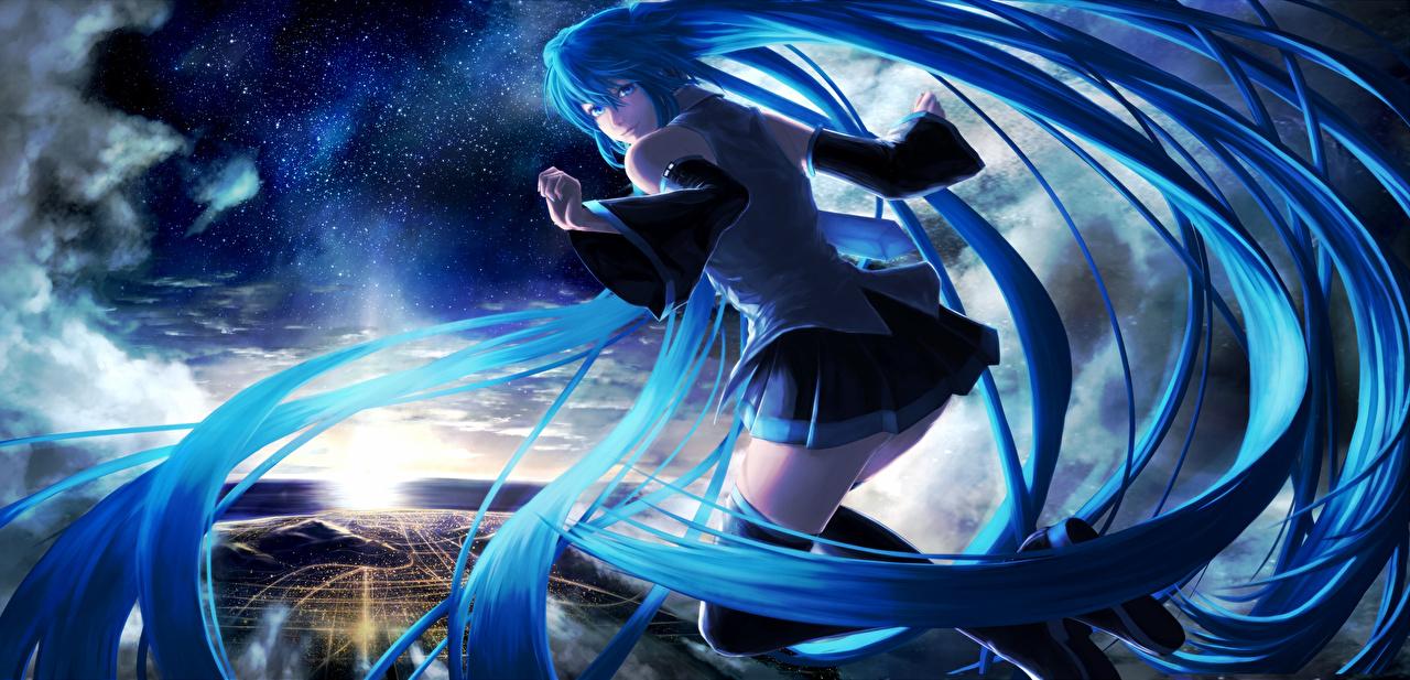 1280x617 Desktop Wallpaper Vocaloid Hatsune Miku nakacha Anime female