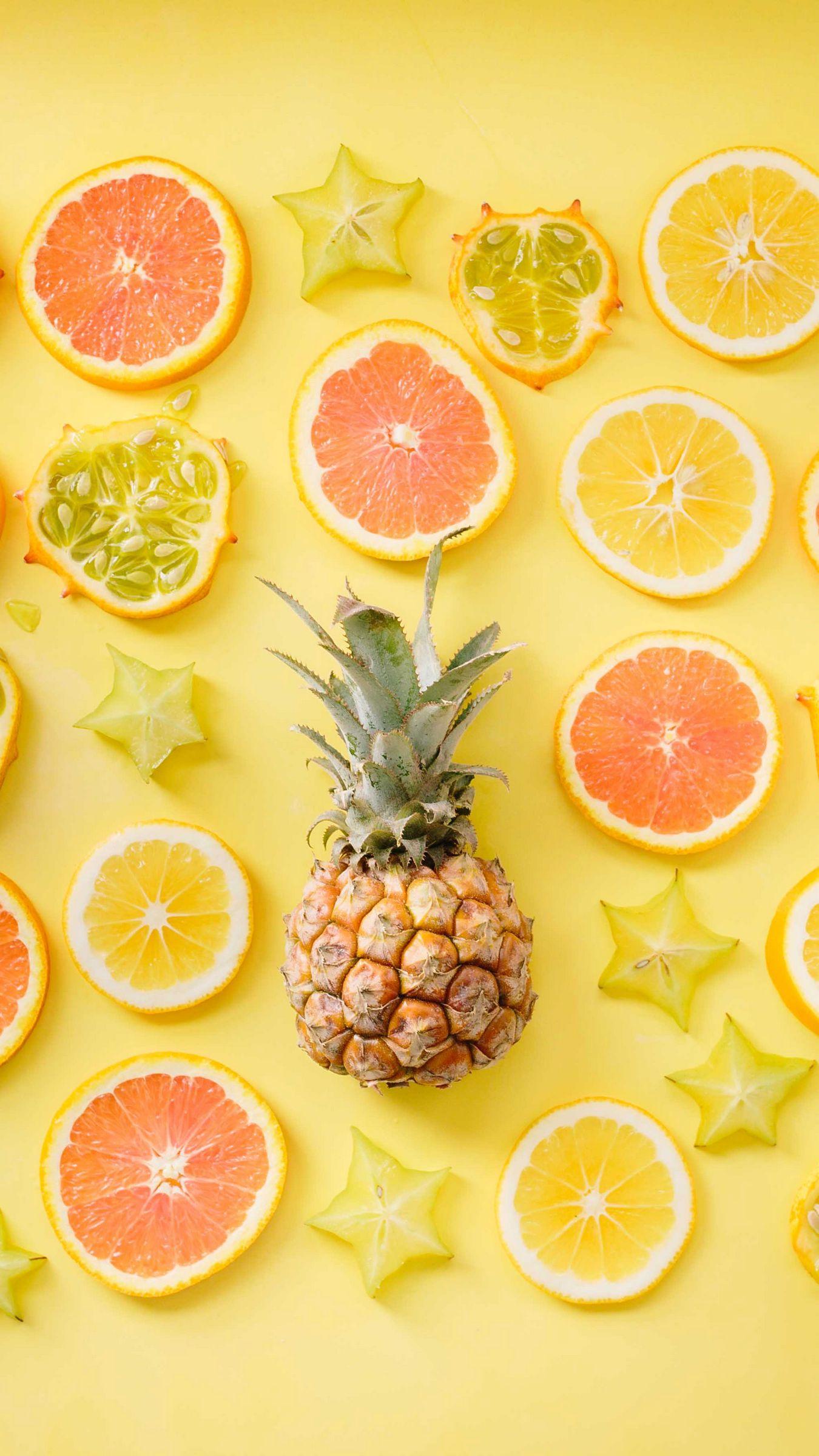 1350x2400 Download wallpaper 1350x2400 fruit, citrus, pineapple, yellow, lemon, orange iphone 8+/7+/6s+/for parallax HD background
