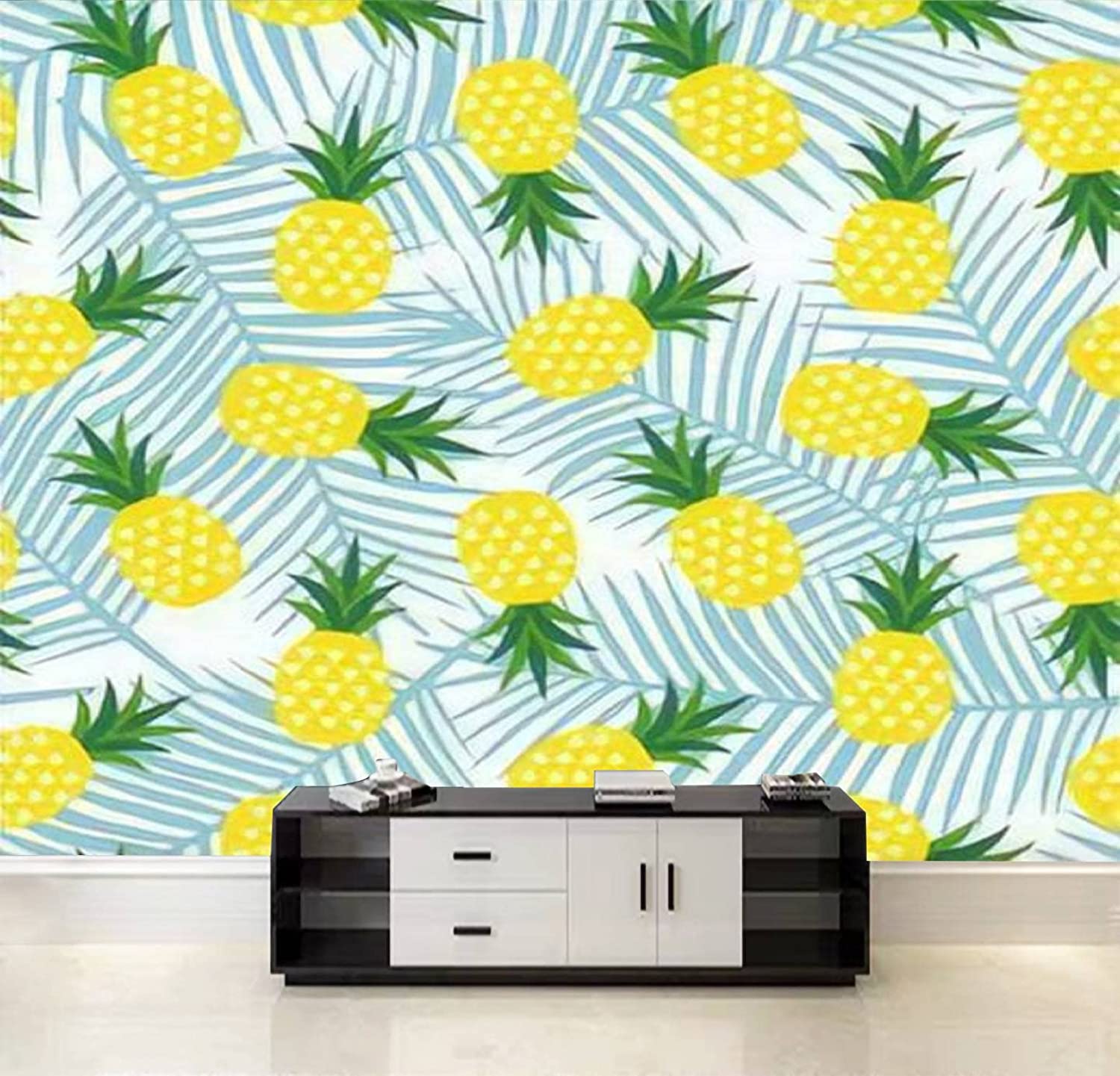 1500x1441 Wallpaper Wall Mural yellow pineapple with triangles geometric fruit summer tropical exotic Self Adhesive Peel & Stick Wallpaper Removable Large Wall Sticker Decal Posters Home Decor for Living Room