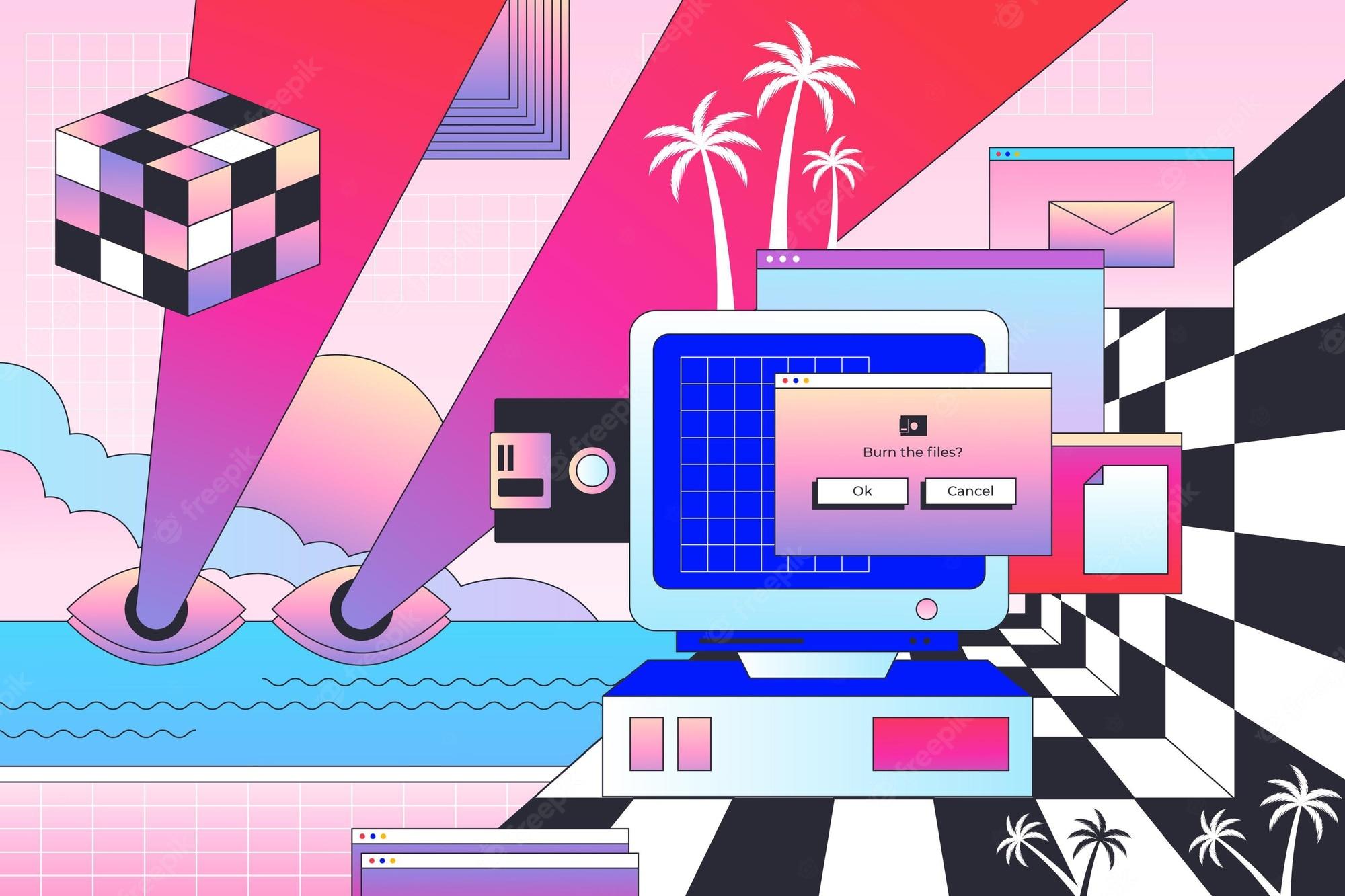 2000x1333 Vaporwave Background Image. Free Vectors, & PSD